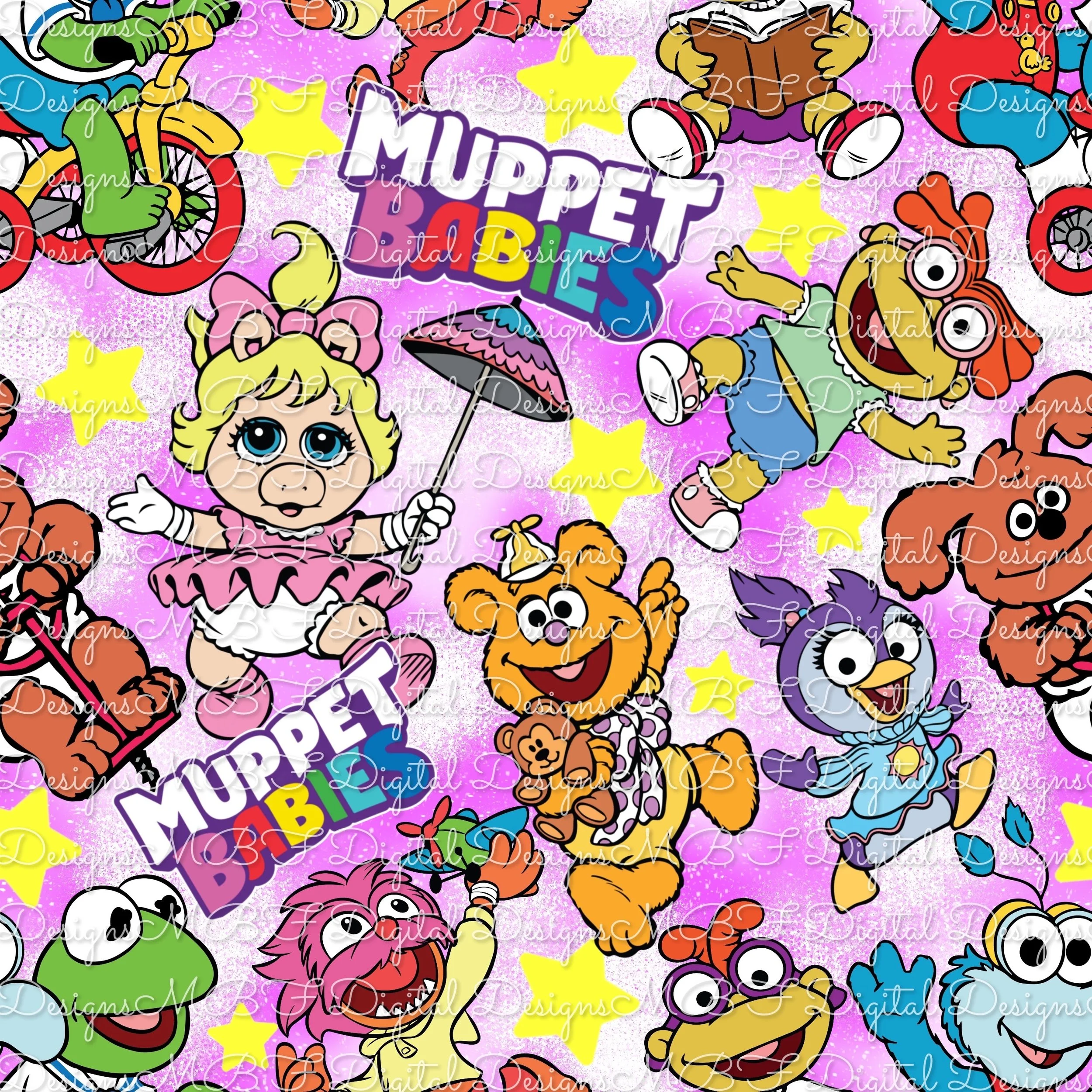 Mup Babies (bright purple ombré sparkle color way)