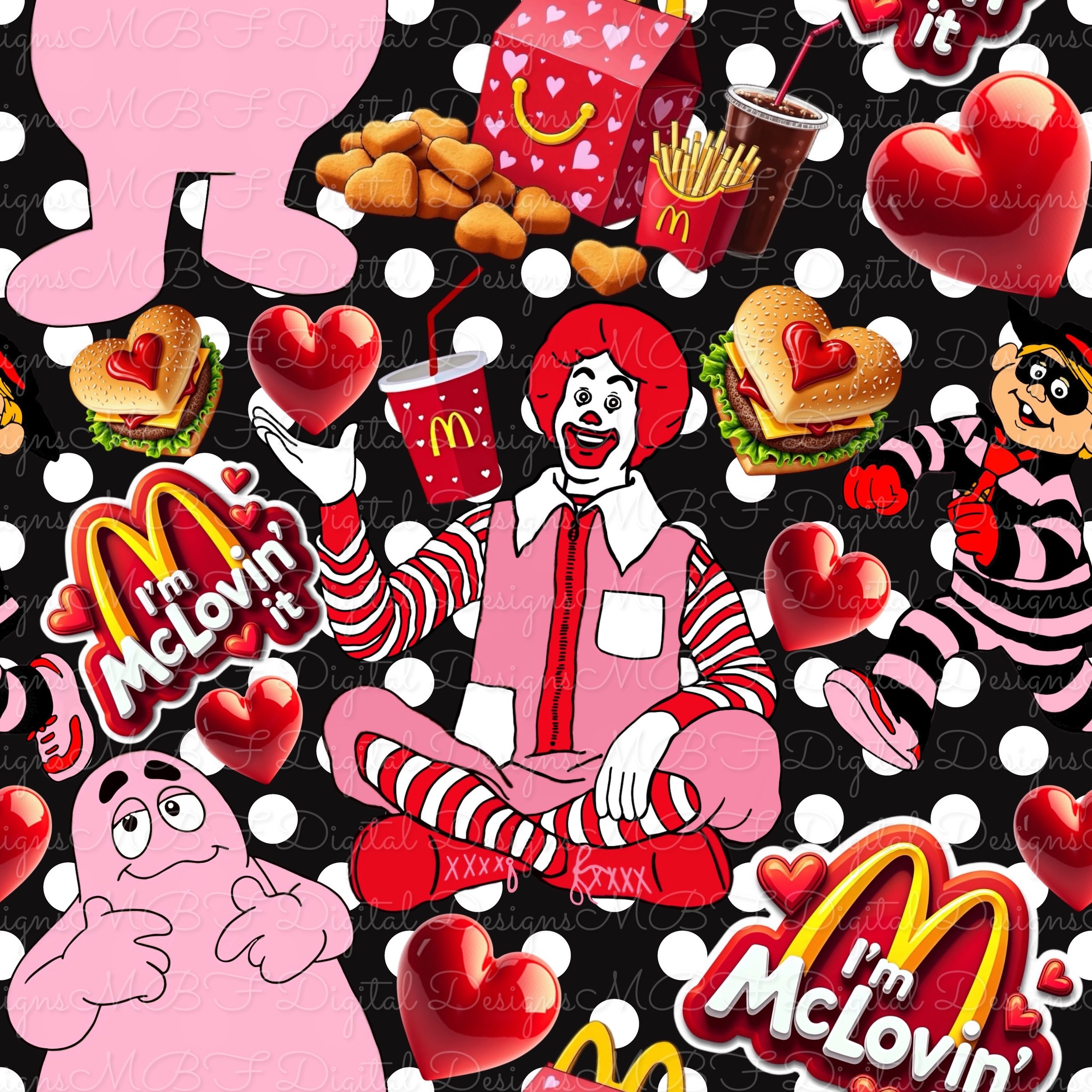 I’m Mc Lovin’ It (black and white polka dot color way)