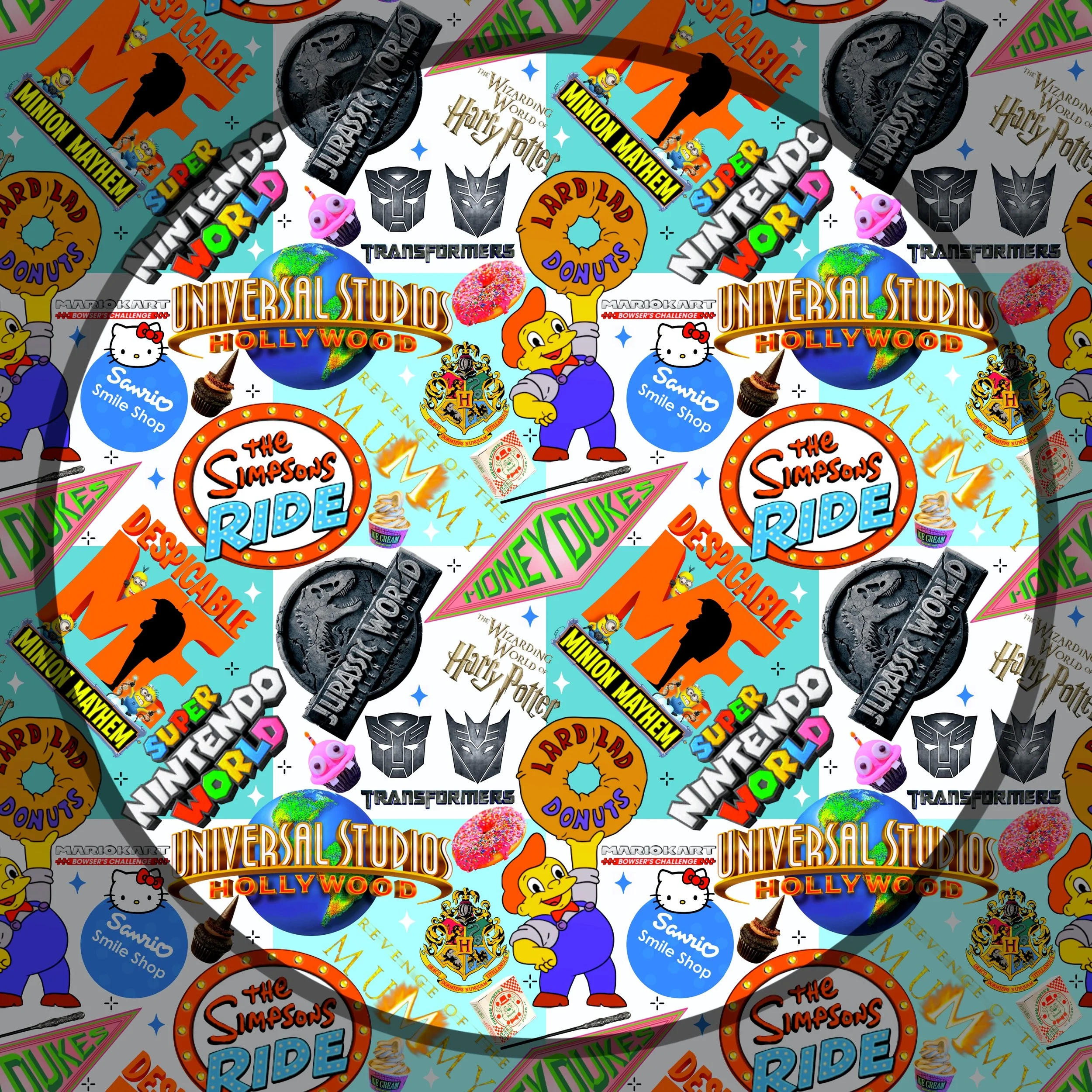 Universal Hollywood Mash Up (multi blue checked color way)