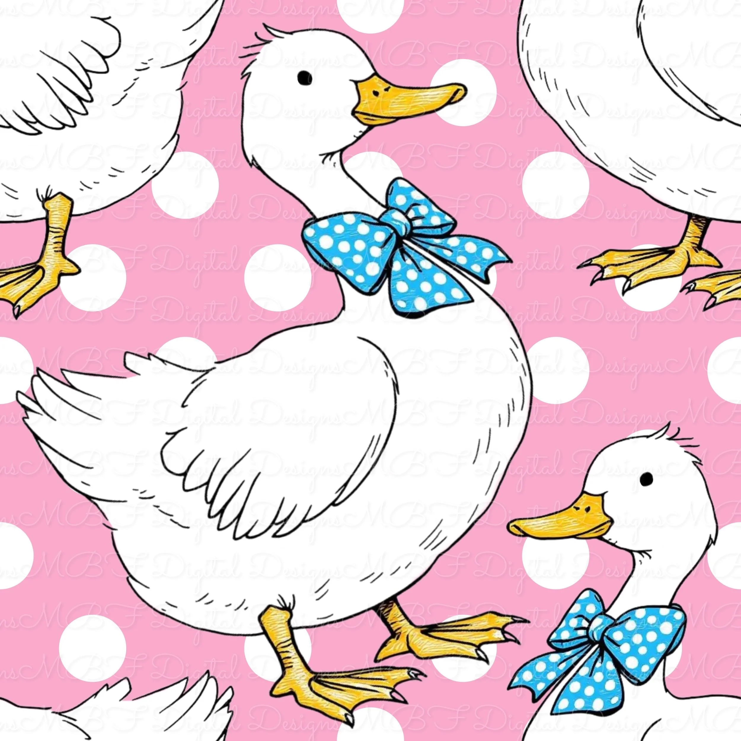 Darling Ducks (pink polka dot color way)