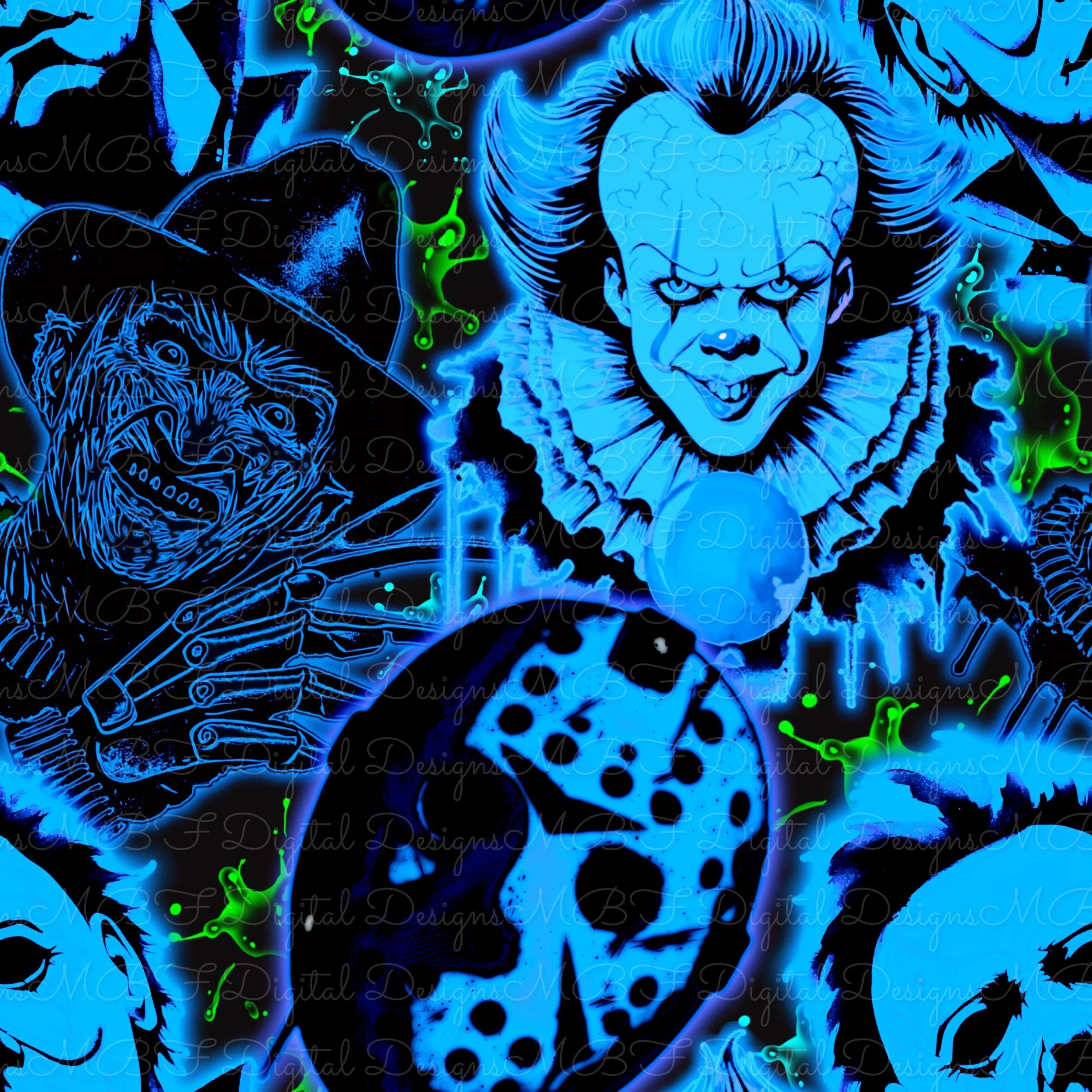Horror Guys (blue green color way)