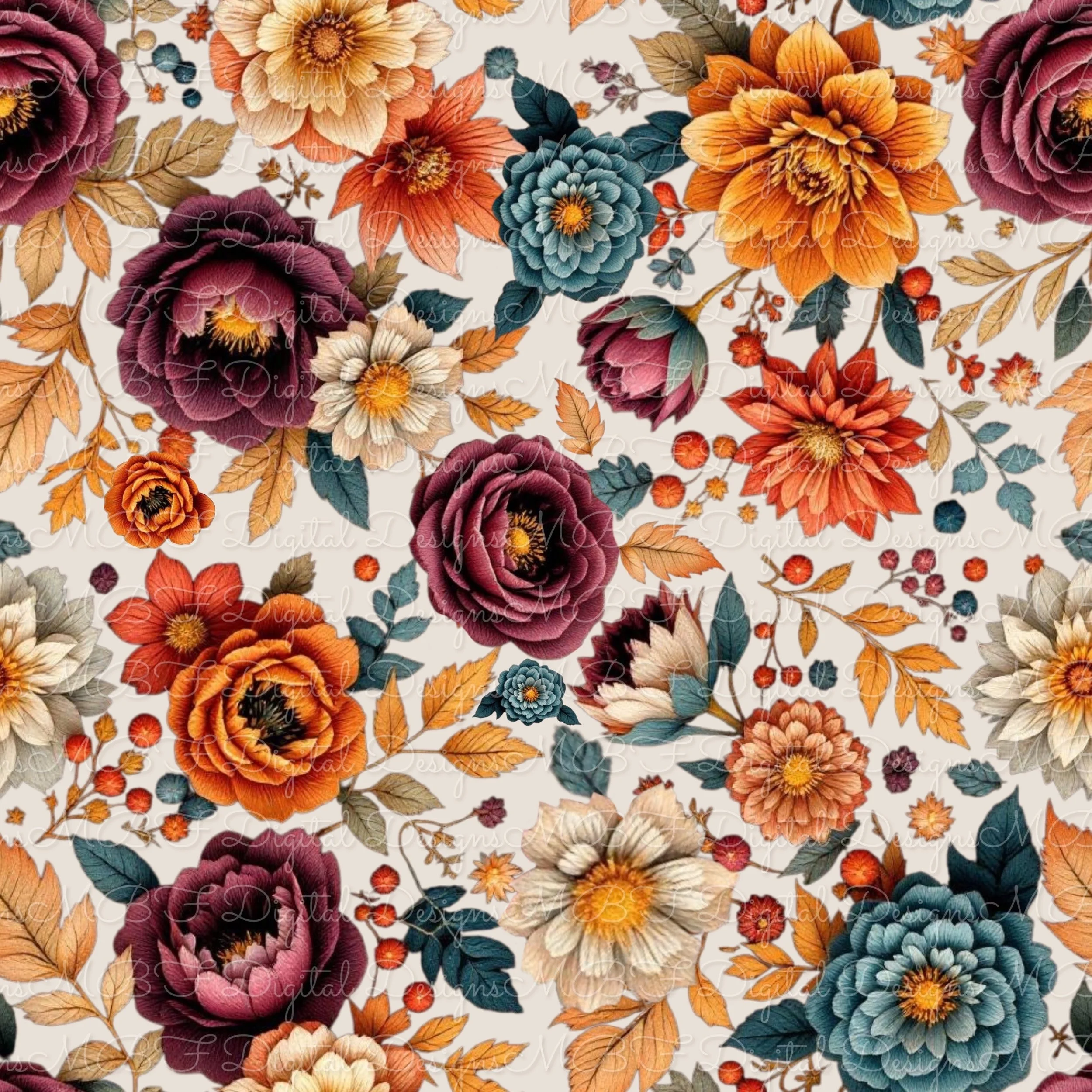 Crisp Fall Day Floral (cream color way)