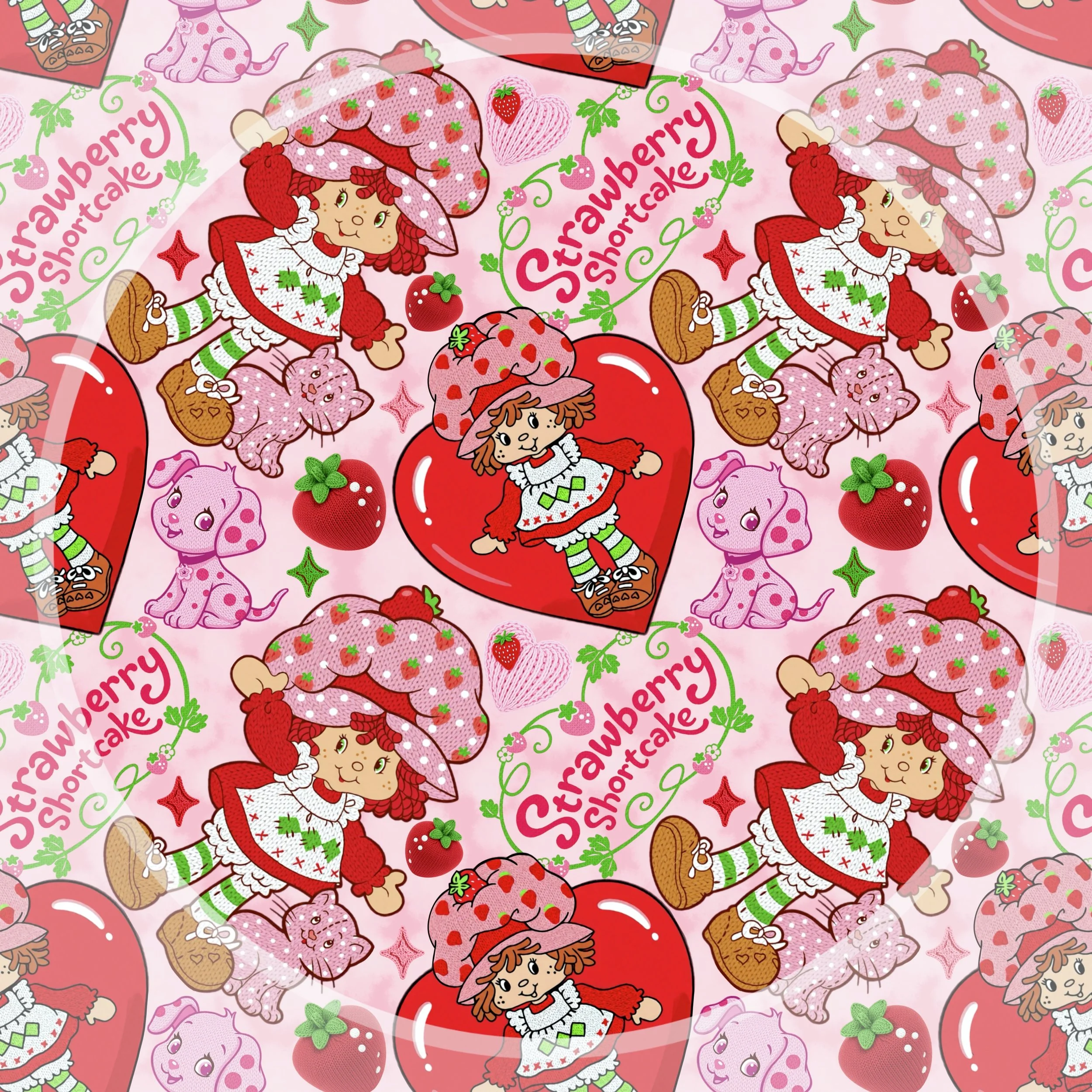 Knitted Strawberry Shortcake (strawberries and cream color way)