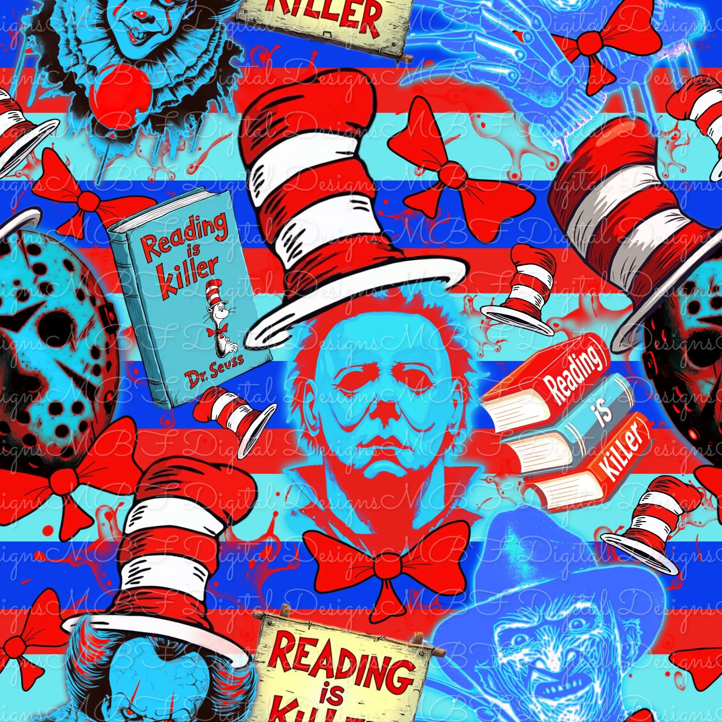 Reading Is Killer 2 (trio striped color way)