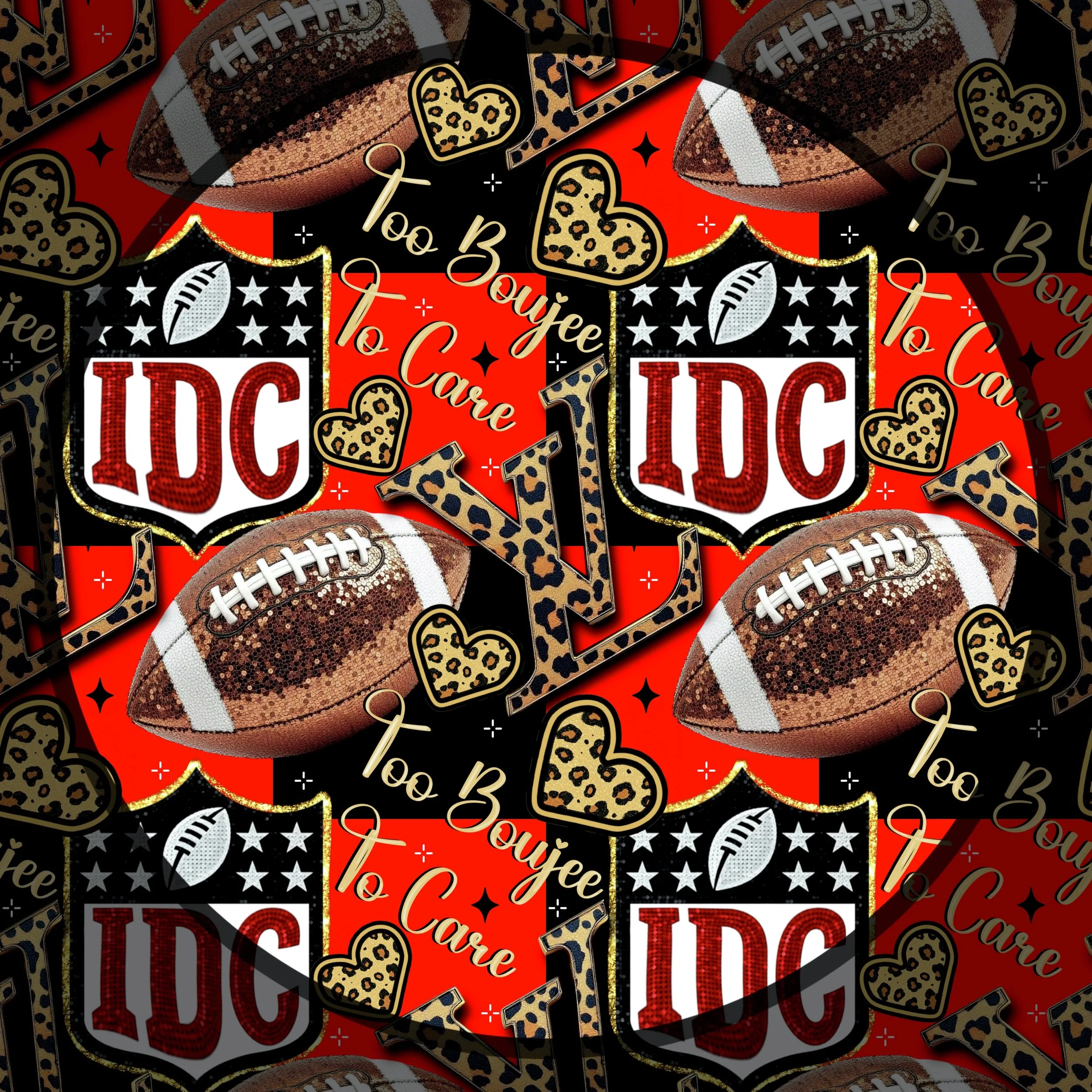 NFL Too Boujee To Care (black and red checked color way)