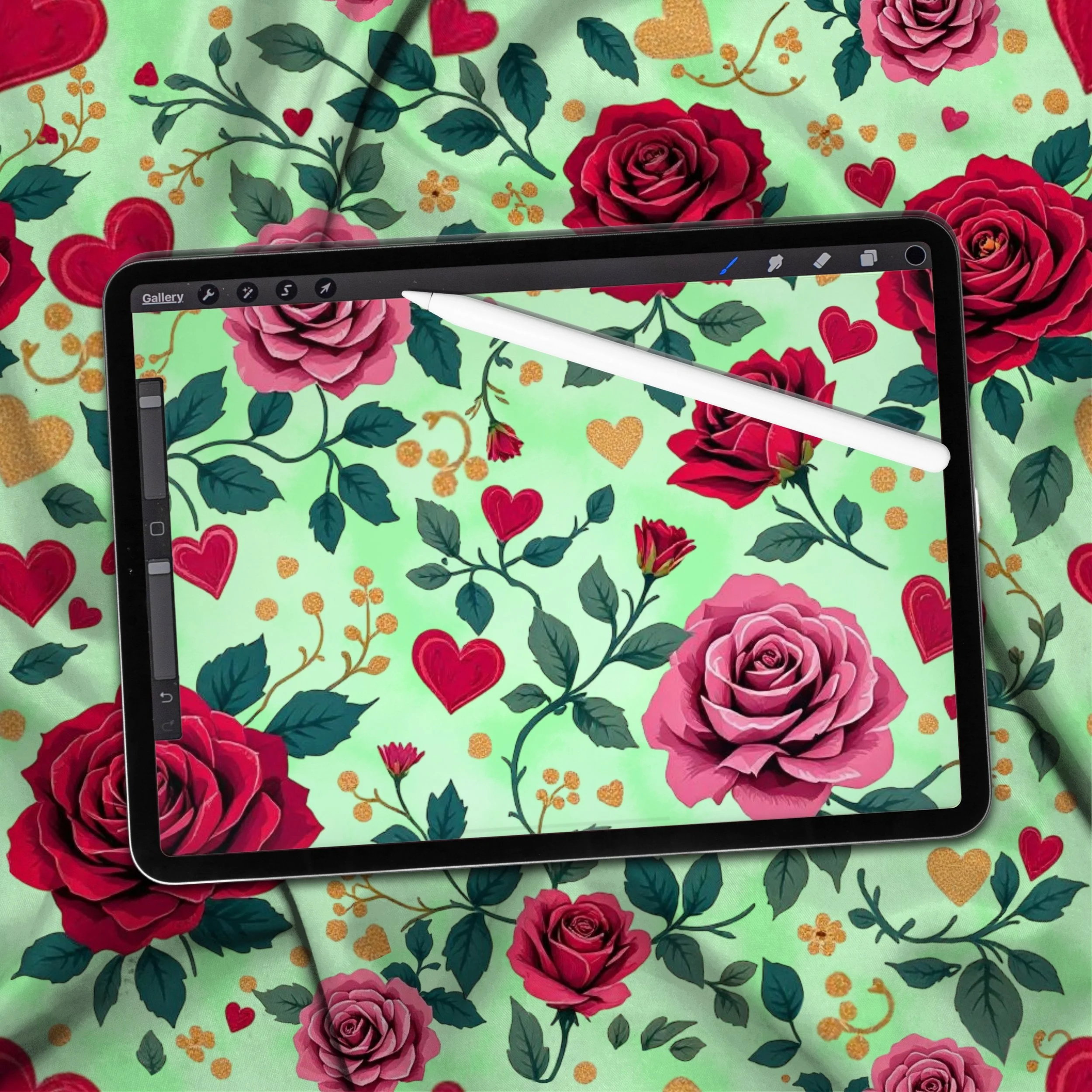 Lovers Floral (bright green color way)