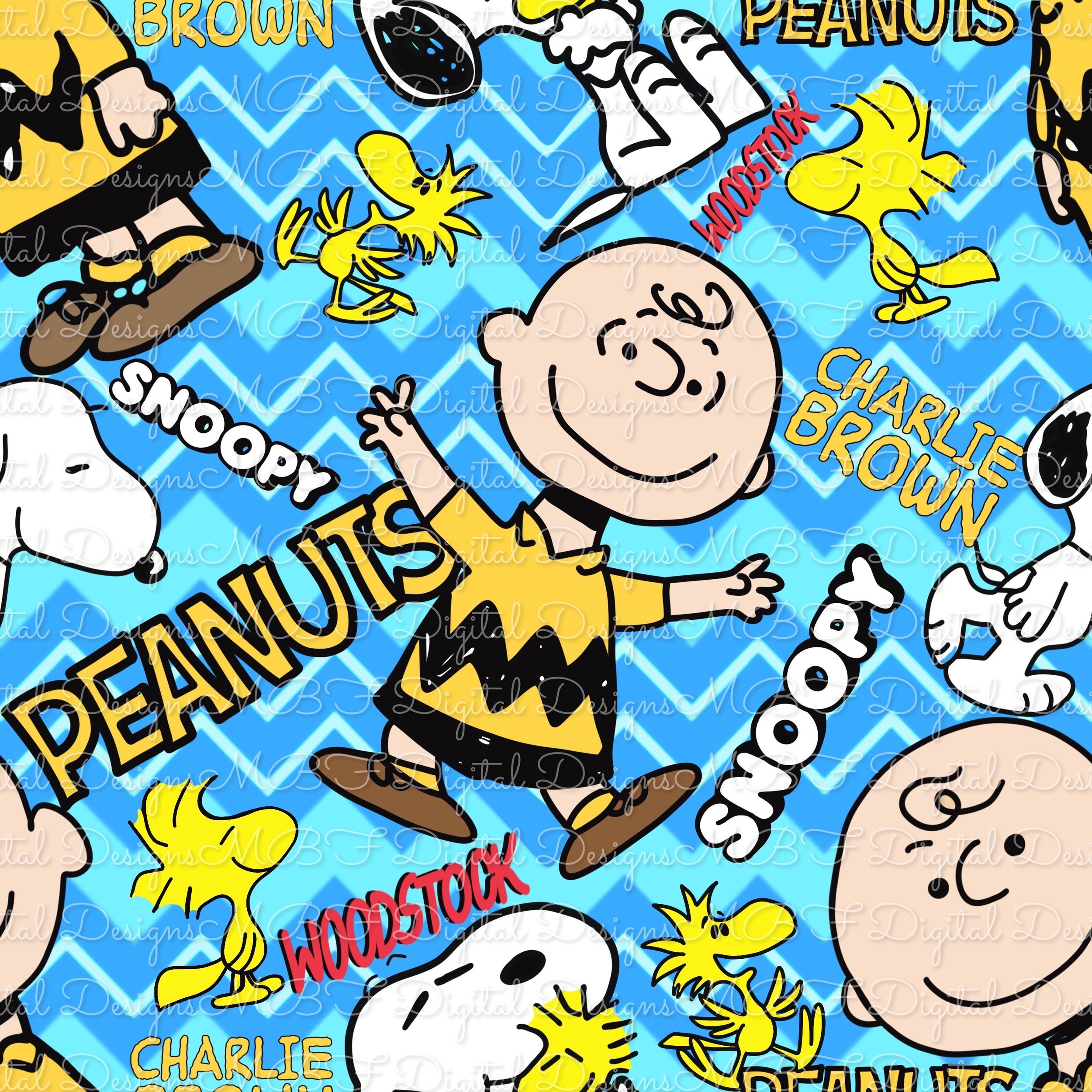 Peanuts (sky blue chevron color way)