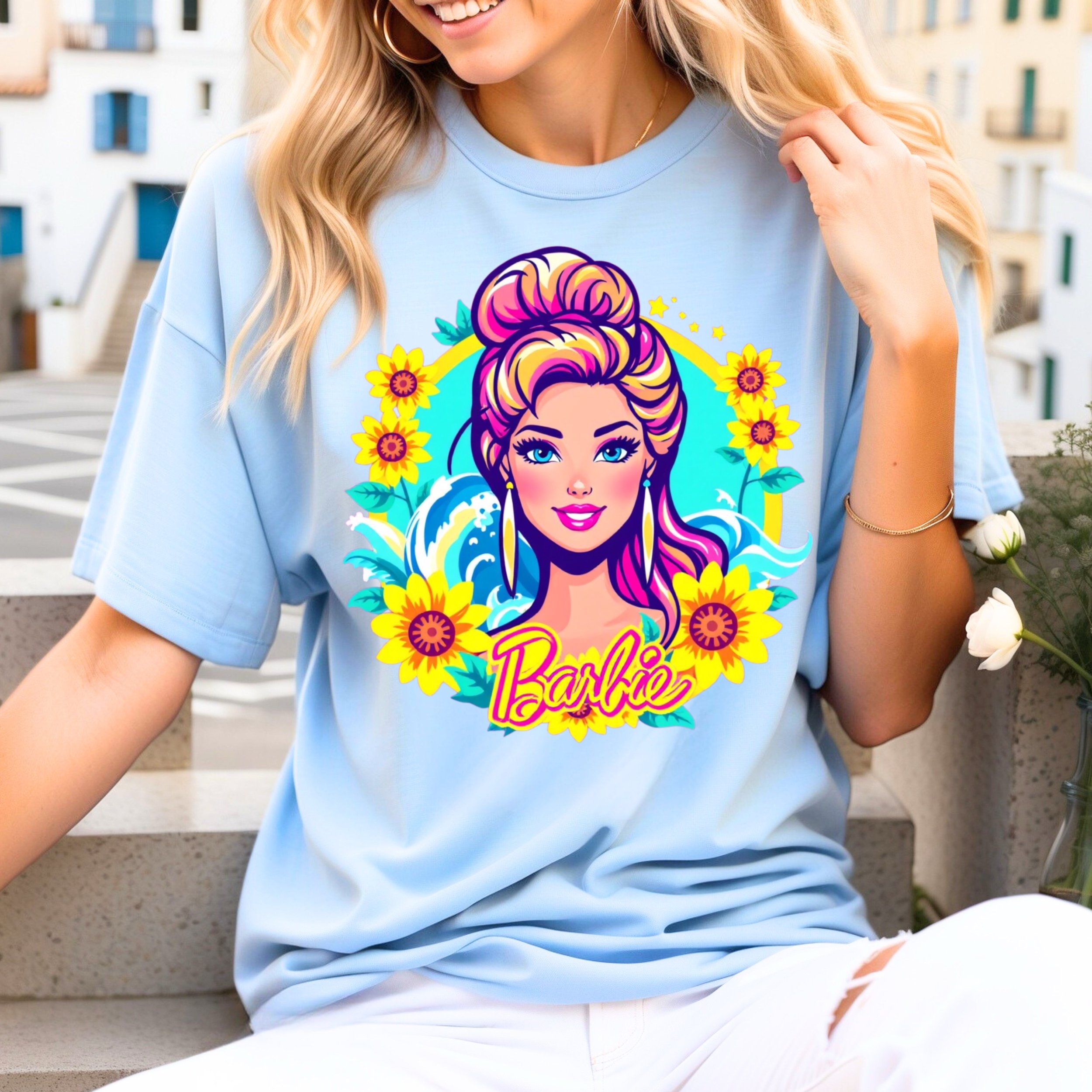 Summer Sunflower Barbie PNG