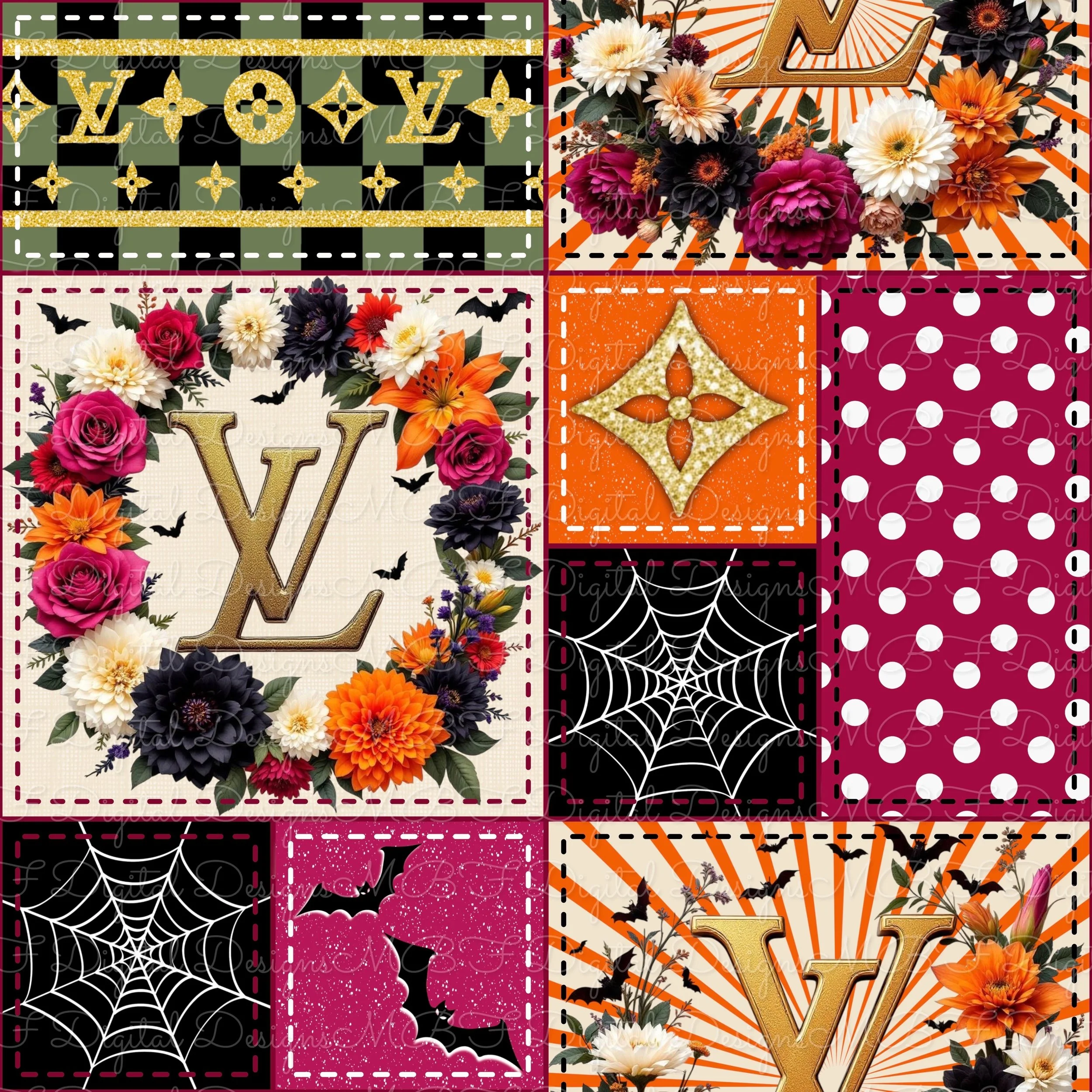 LV Spooky Floral Patchwork