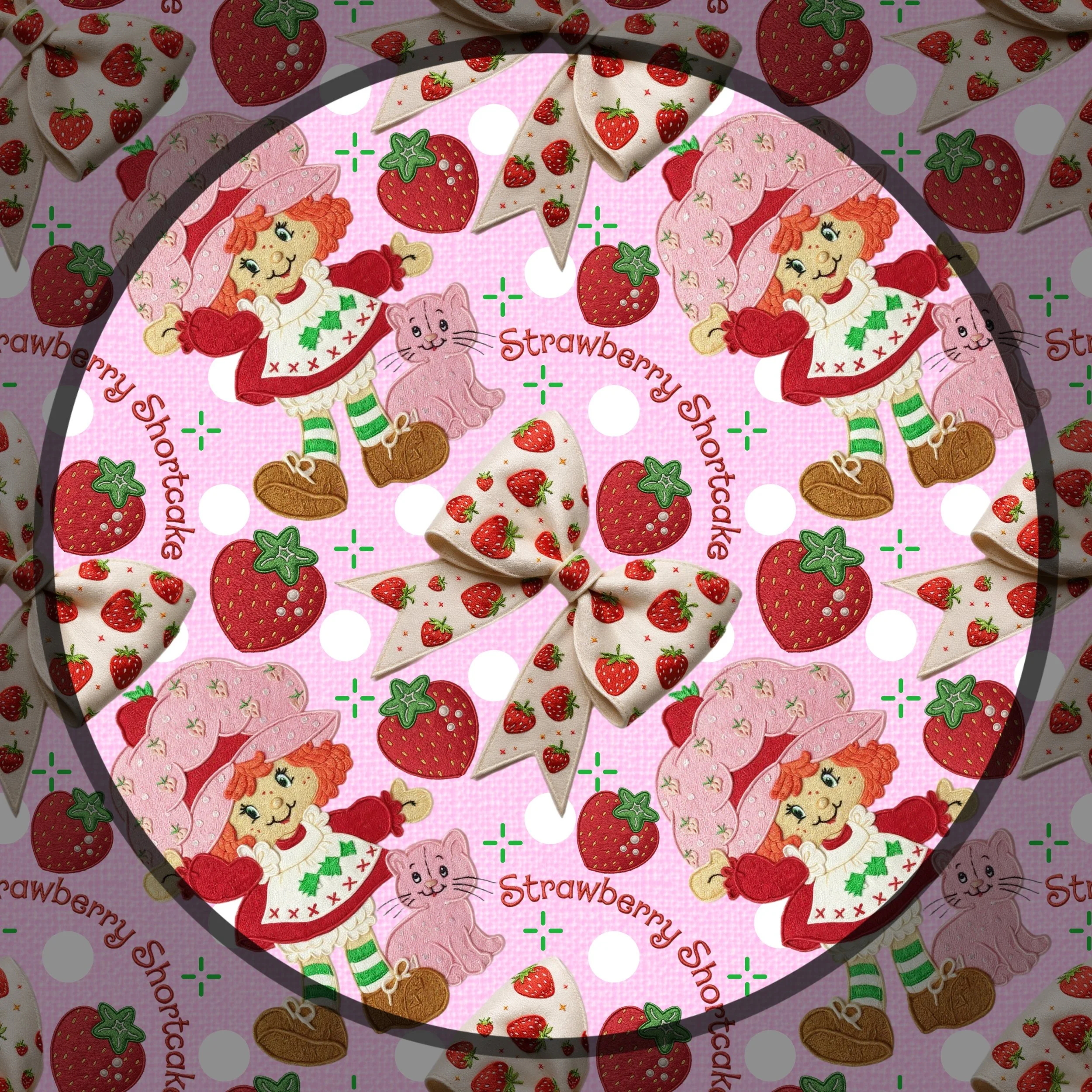 Embroidered Strawberry Shortcake (pink color way)