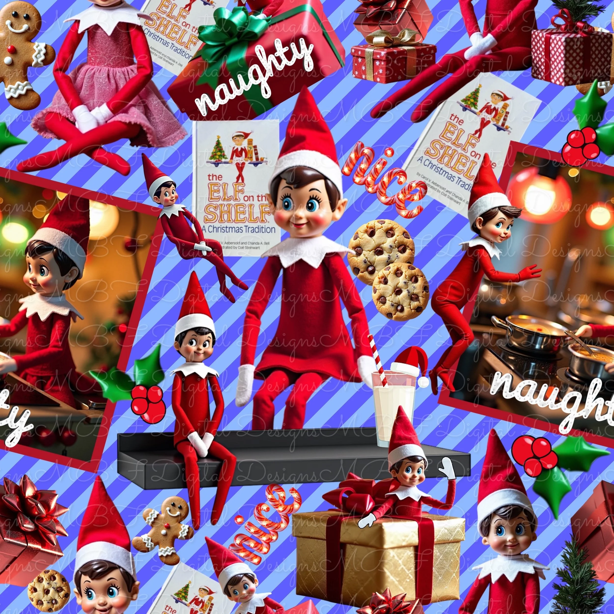 Shelf ELF (Blue Striped Color Way)