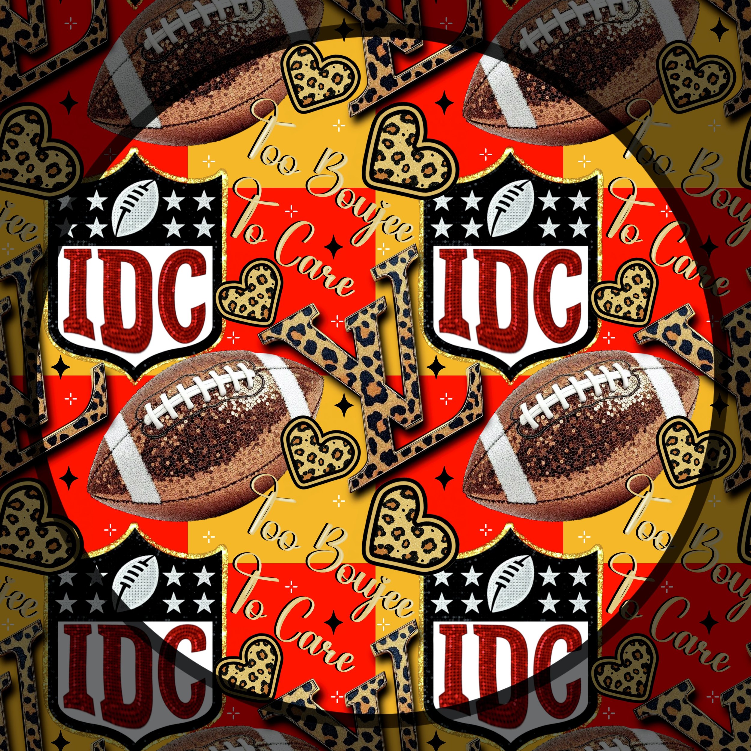NFL Too Boujee To Care (gold and red checked color way)