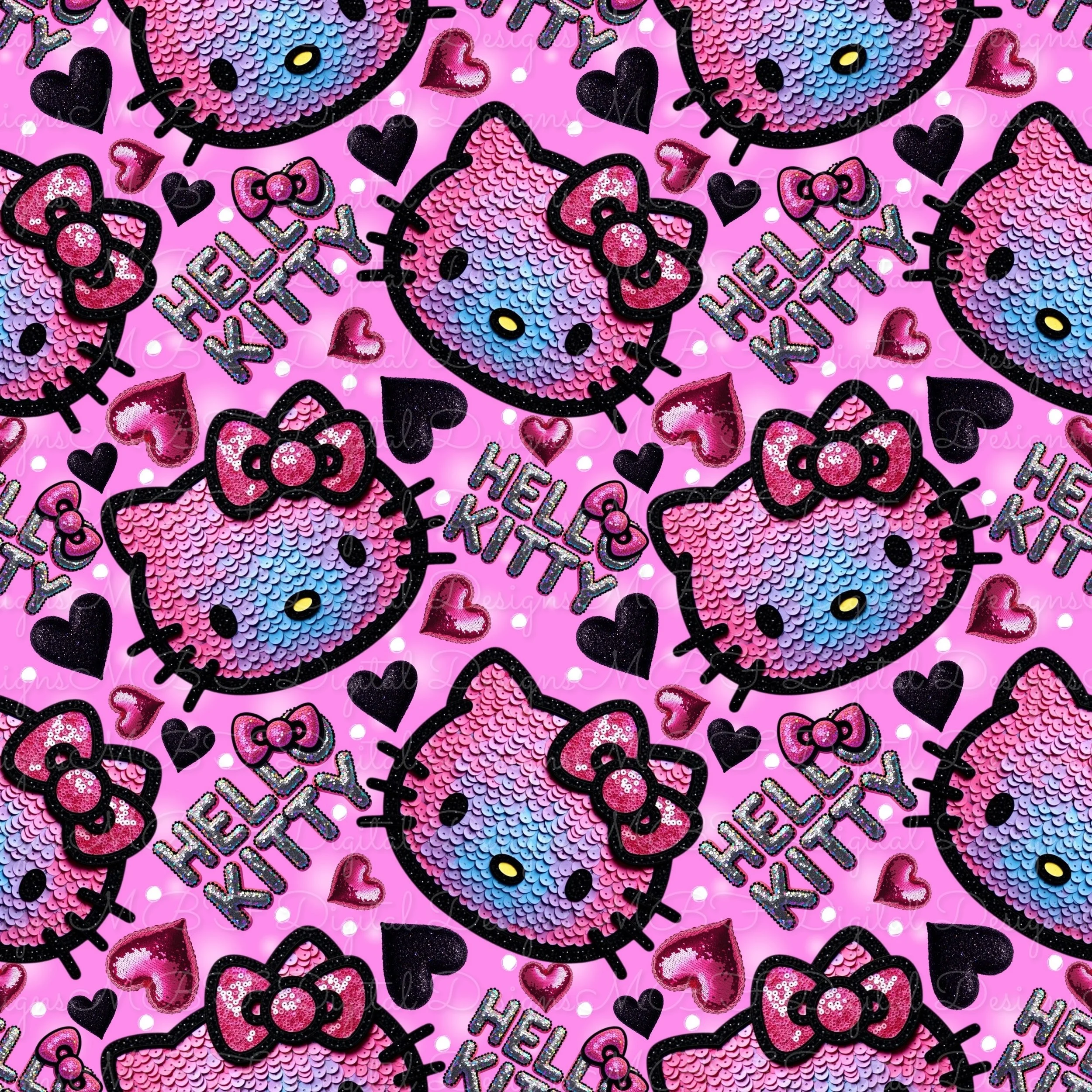 Hello Sequins (pink with white dots color way)