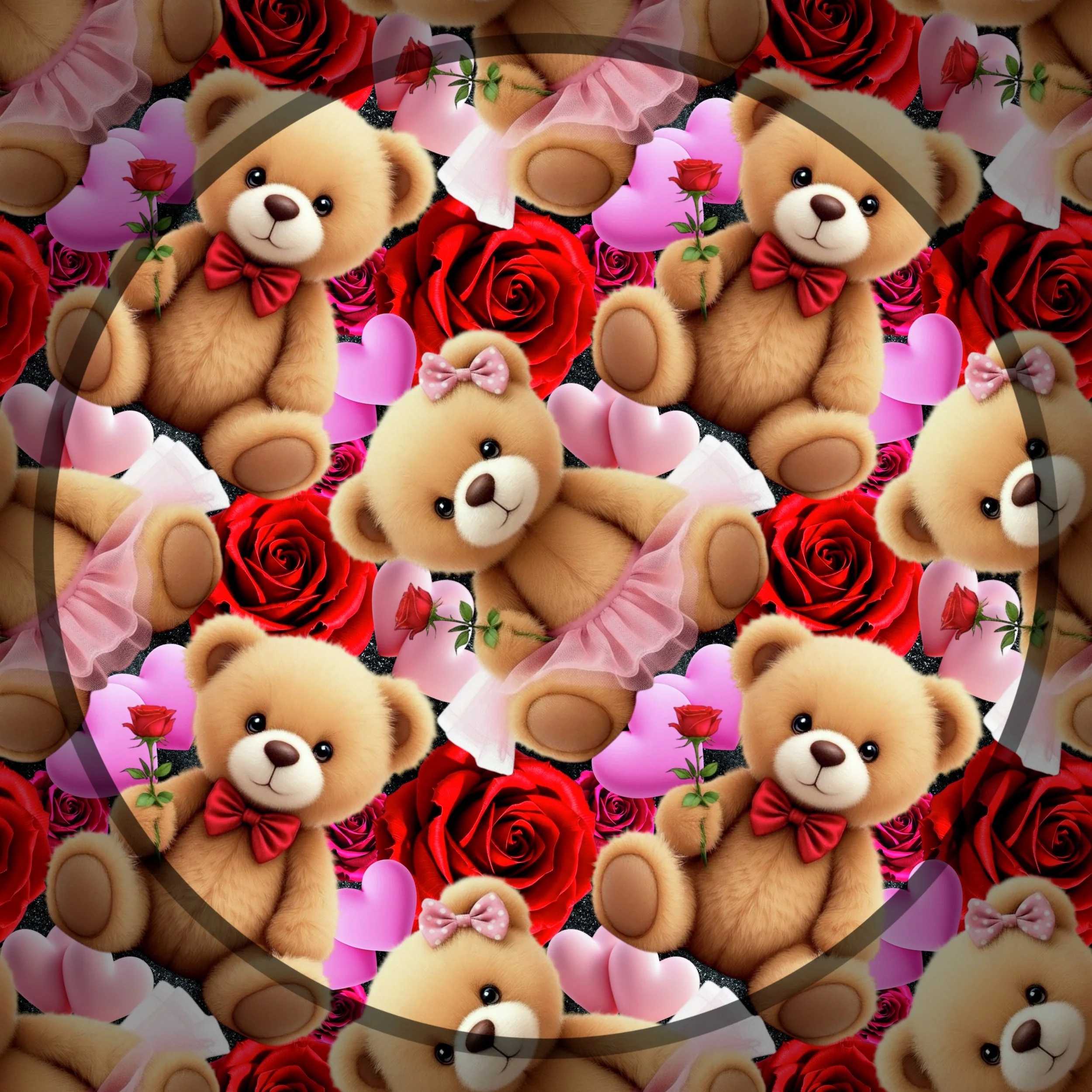 I Love You Beary Much (black glitter color way)
