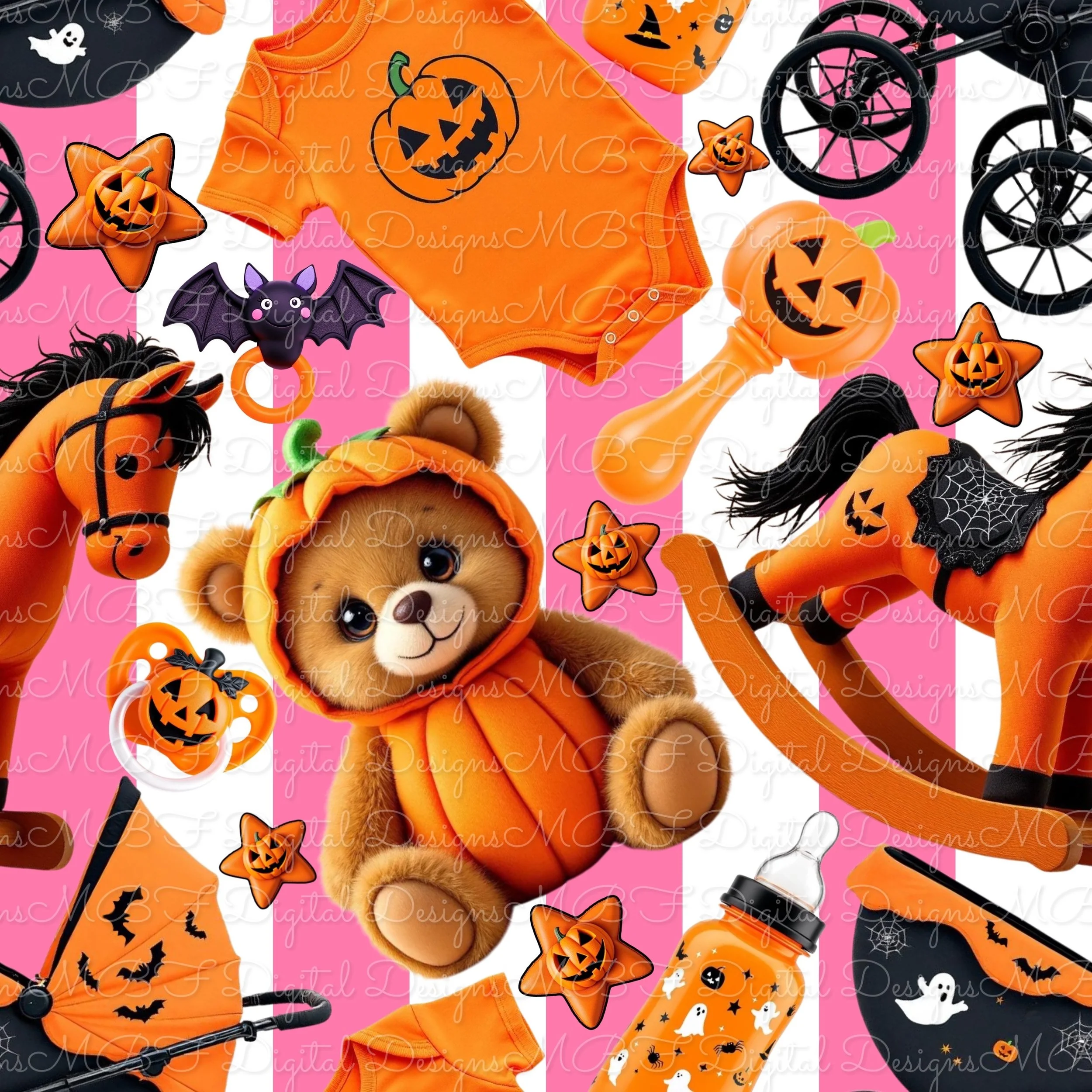 Spooky Baby (pink and white striped color way)