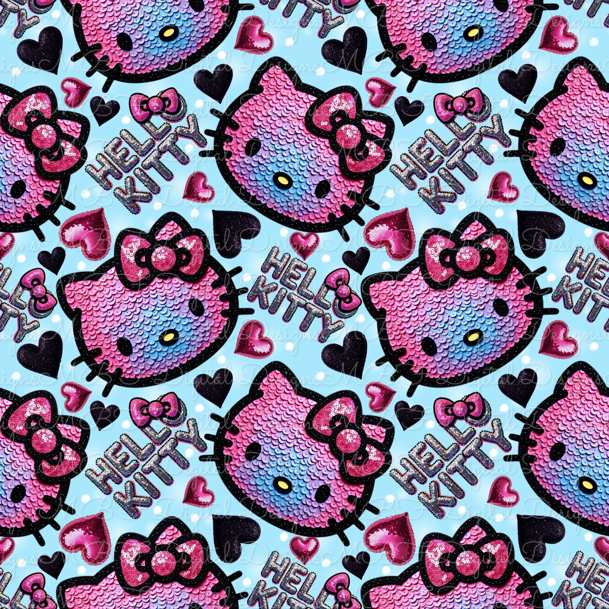 Hello Sequins (blue with white dot color way)