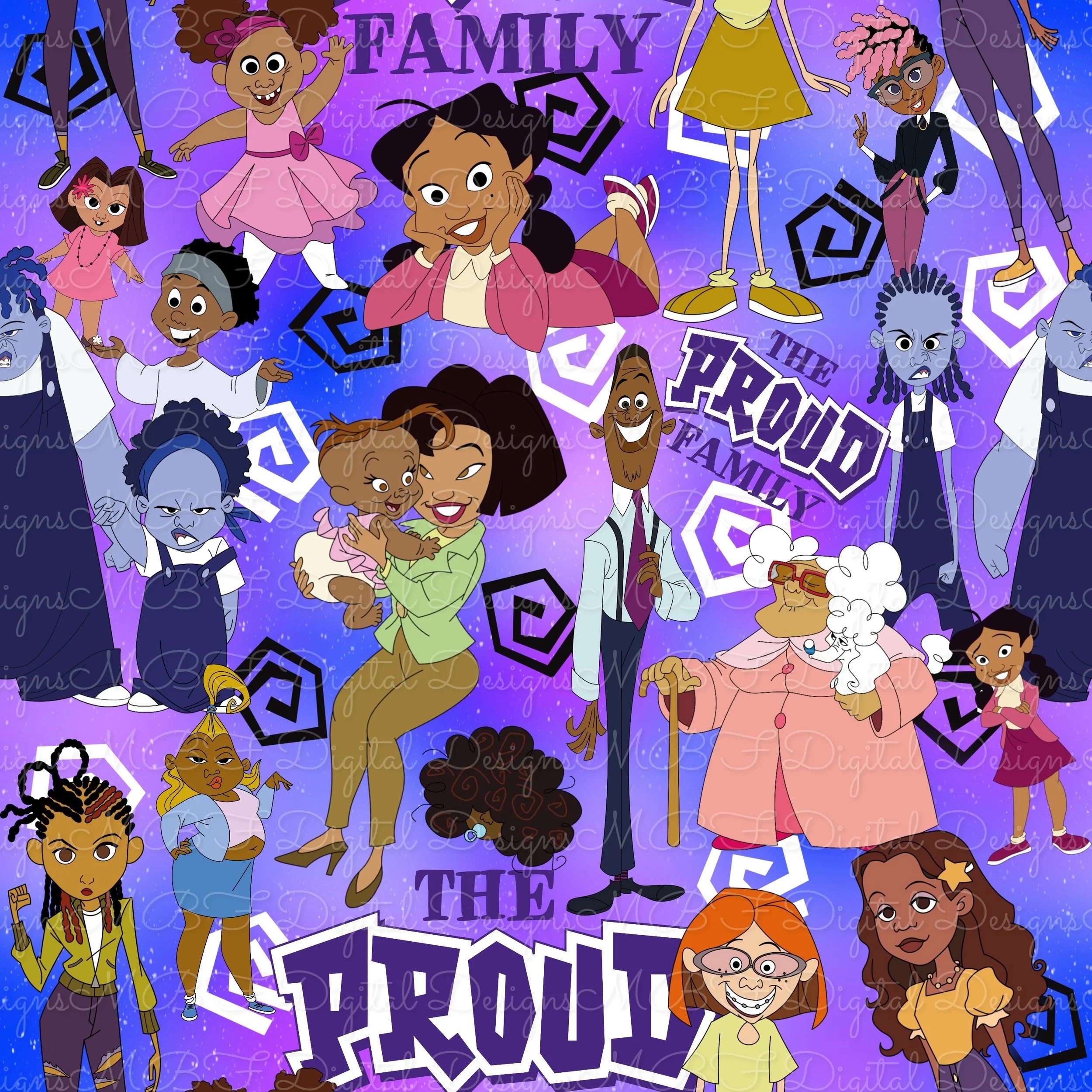 Proud Fam (dark blue and purple multi color way)