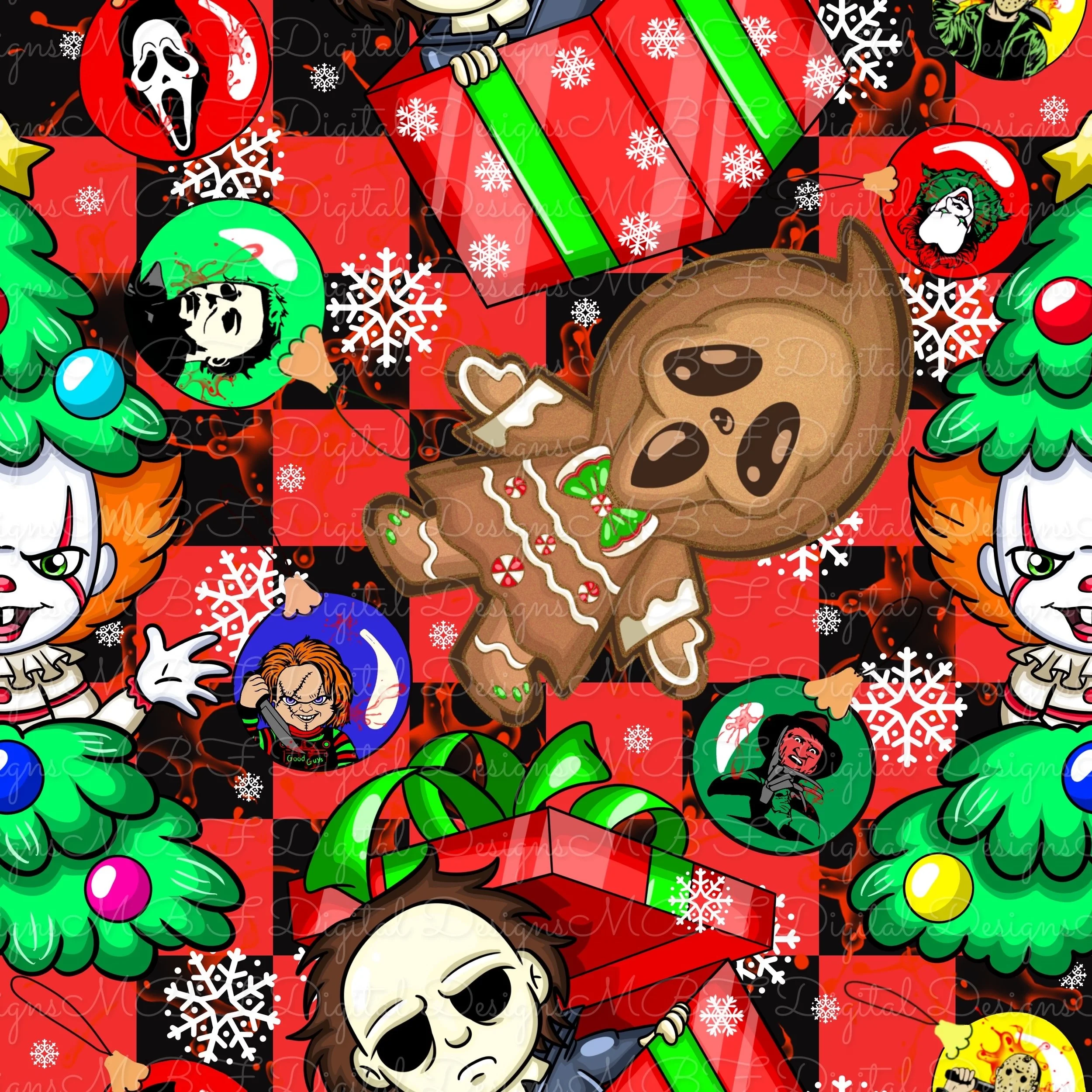 So Merry It’s Scary (Red/Black Splatter Plaid Color Way)