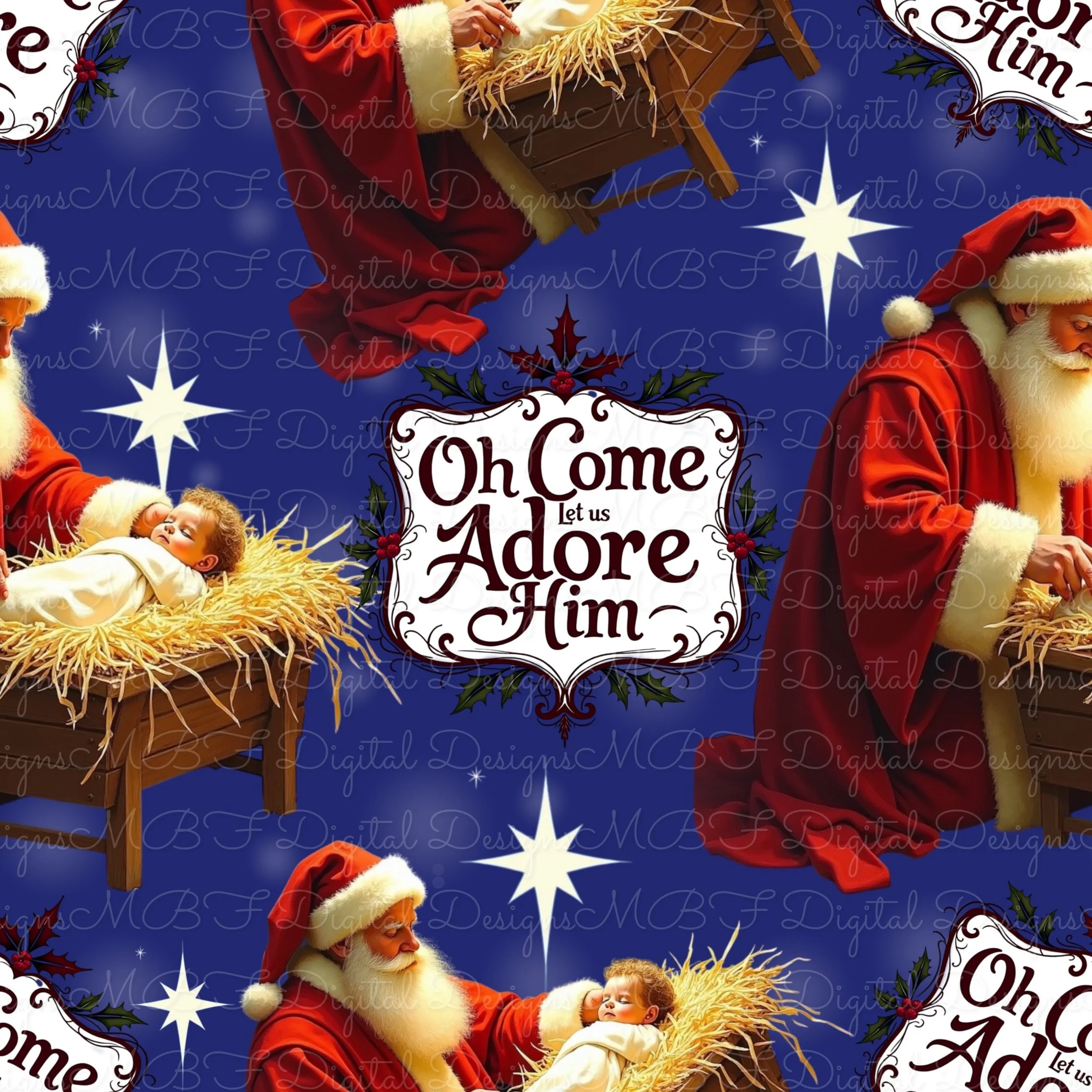 Oh Come Let Us Adore Him (Dark Blue Color Way)