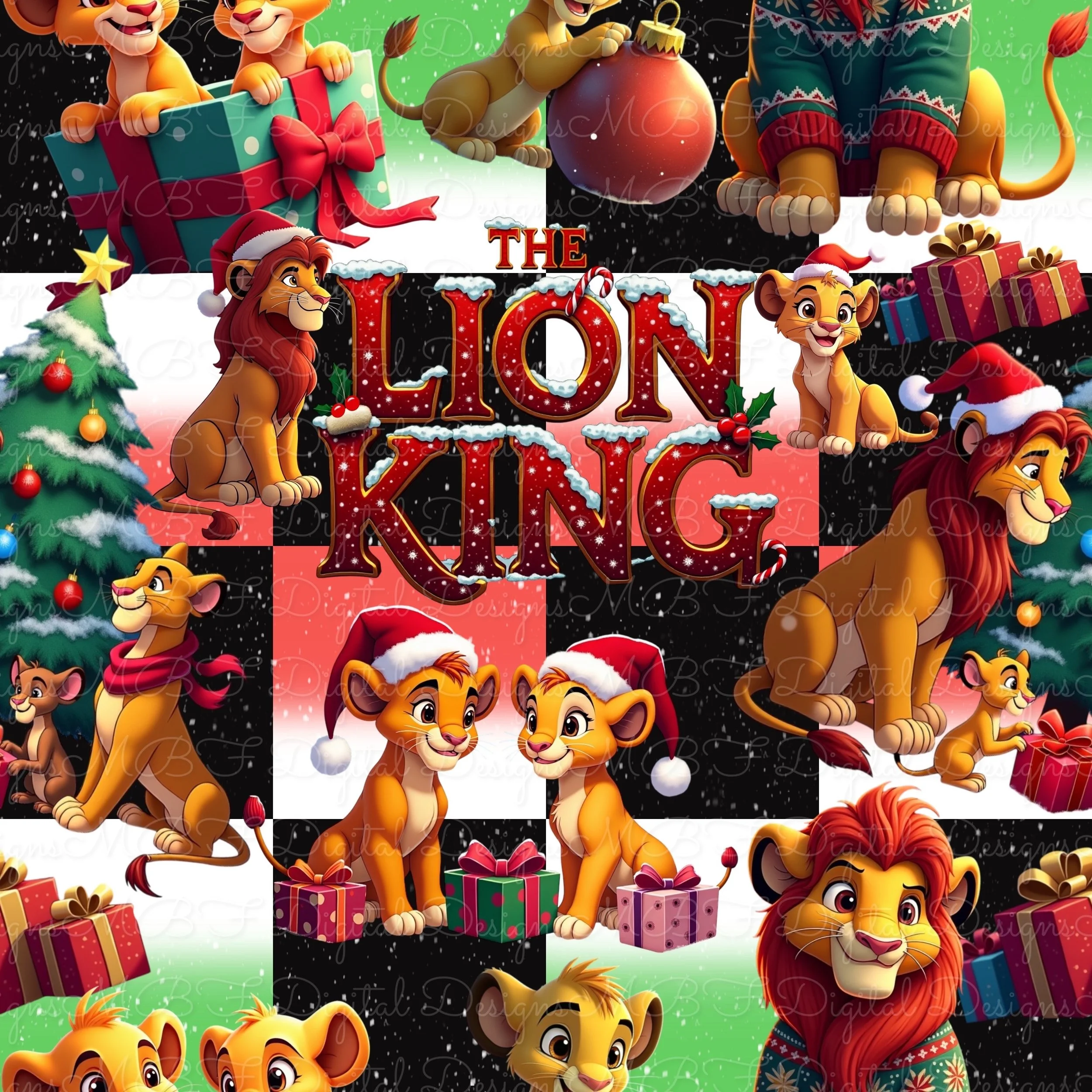 Christmas King (Black Checked Holiday Ombre Color Way)