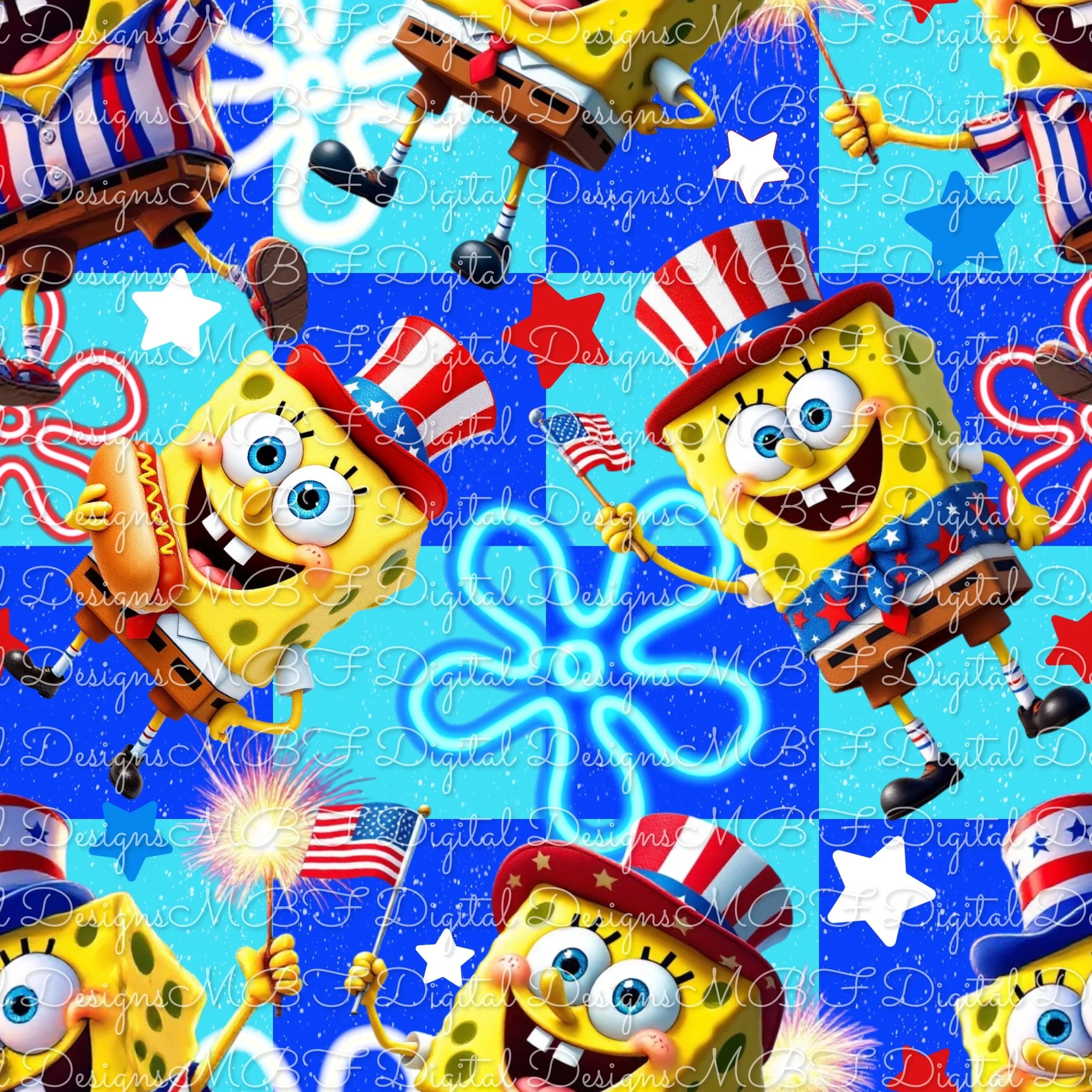 4OJ Spongie (duo blue checked color ways)