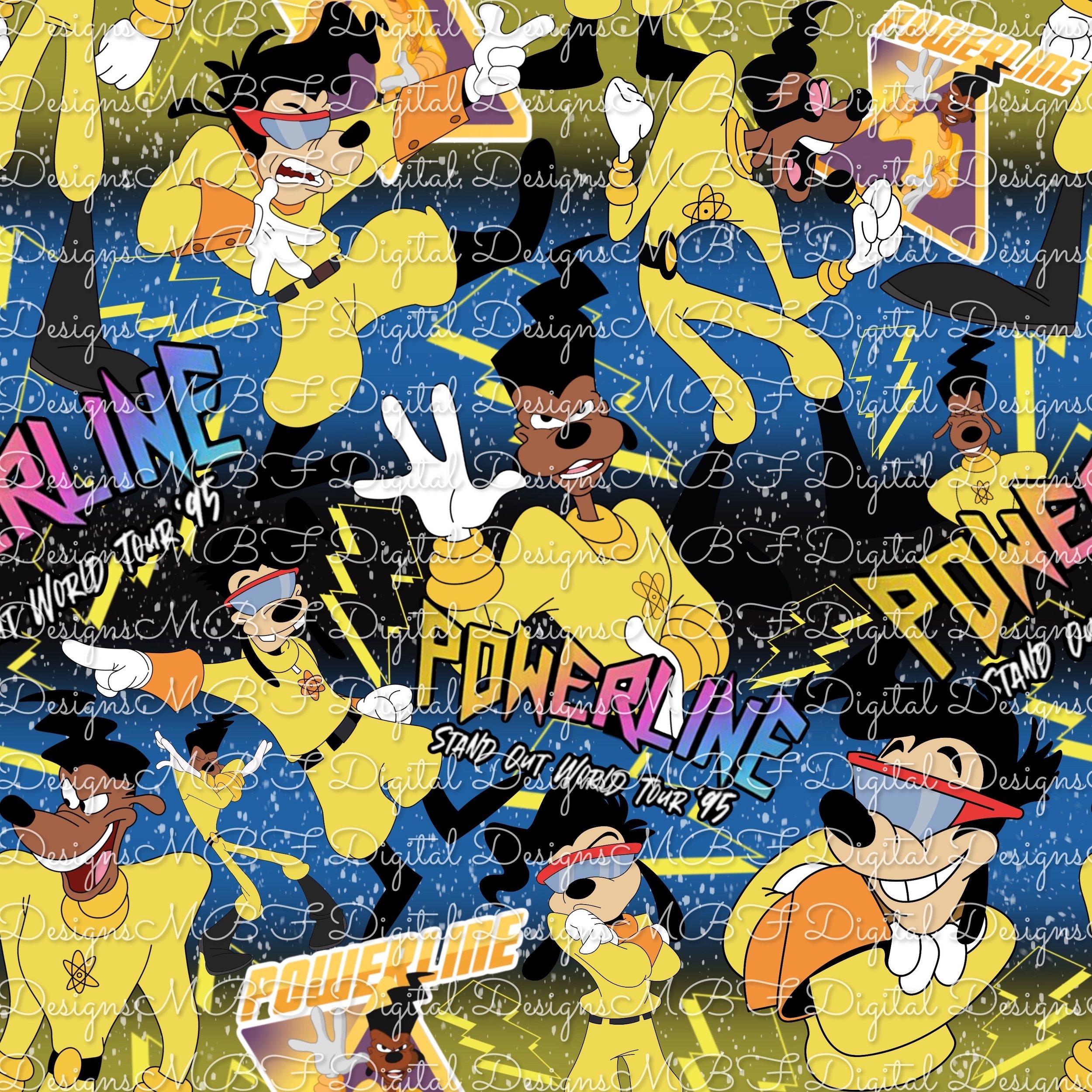 Powerline (black and blue ombre color way)
