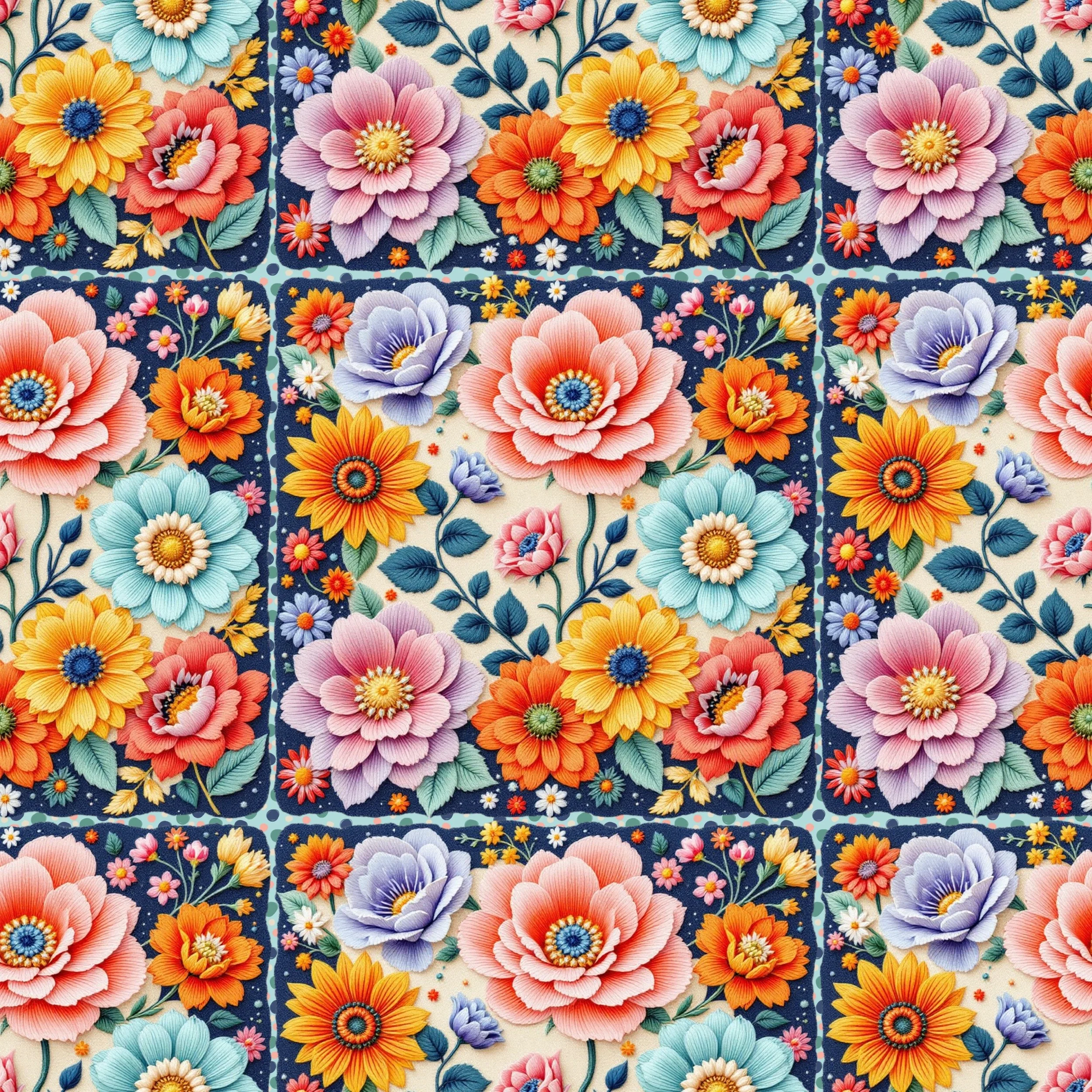 Bursting Blooms Patchwork (multi dot color way)
