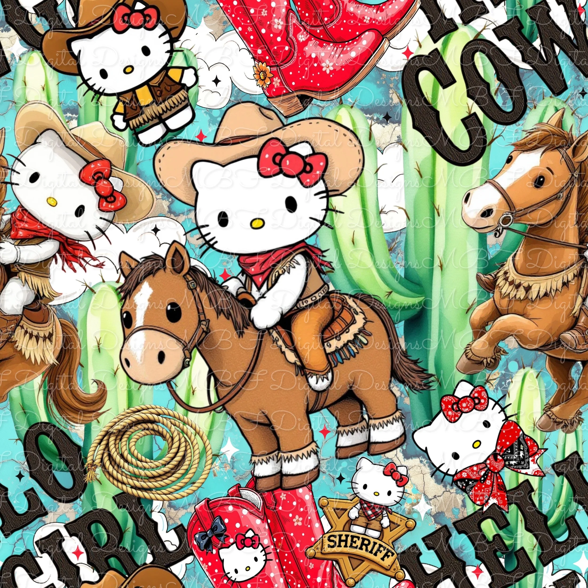 Hello Cowgirl (turquoise stone color way)