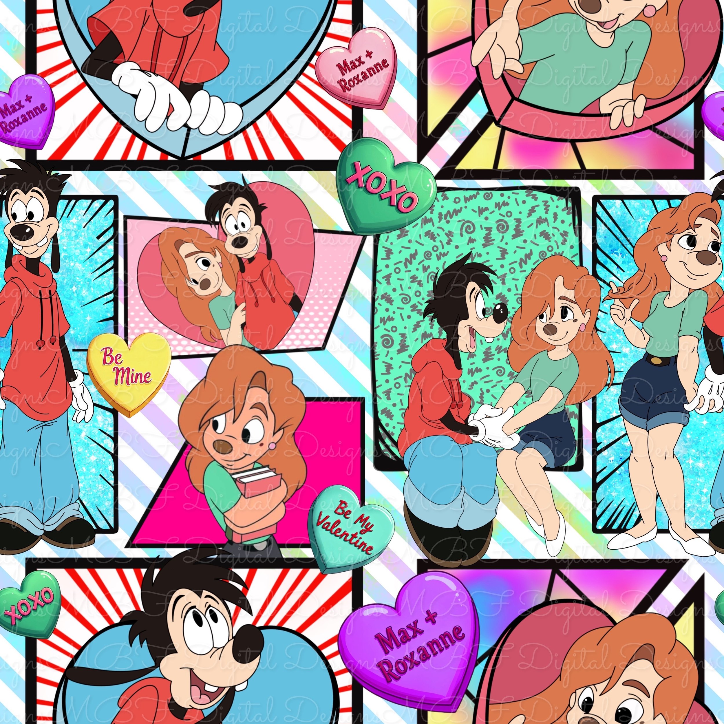 Max + Roxanne (Pastel Rainbow Striped Color Way)