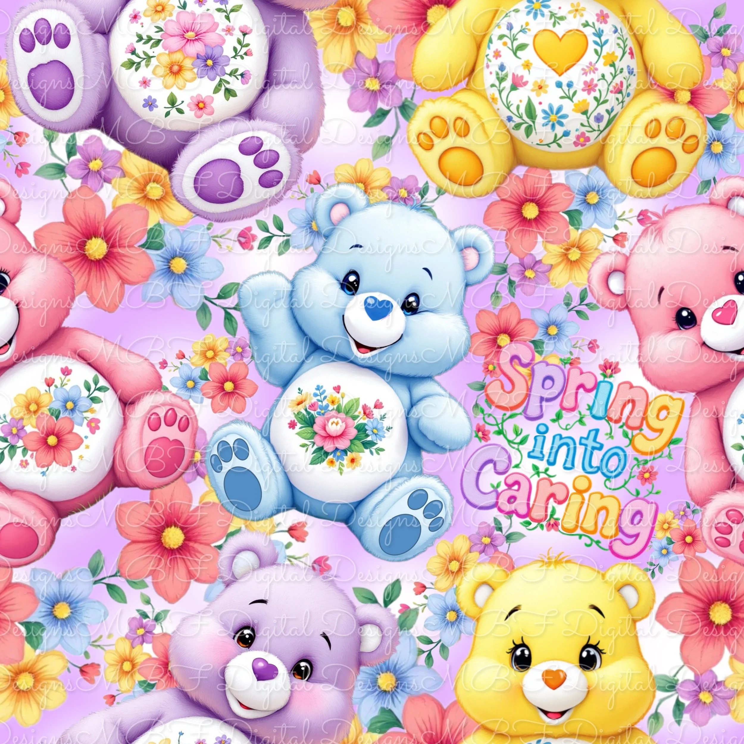 Spring Into Caring (lavender/white multicolored color way)