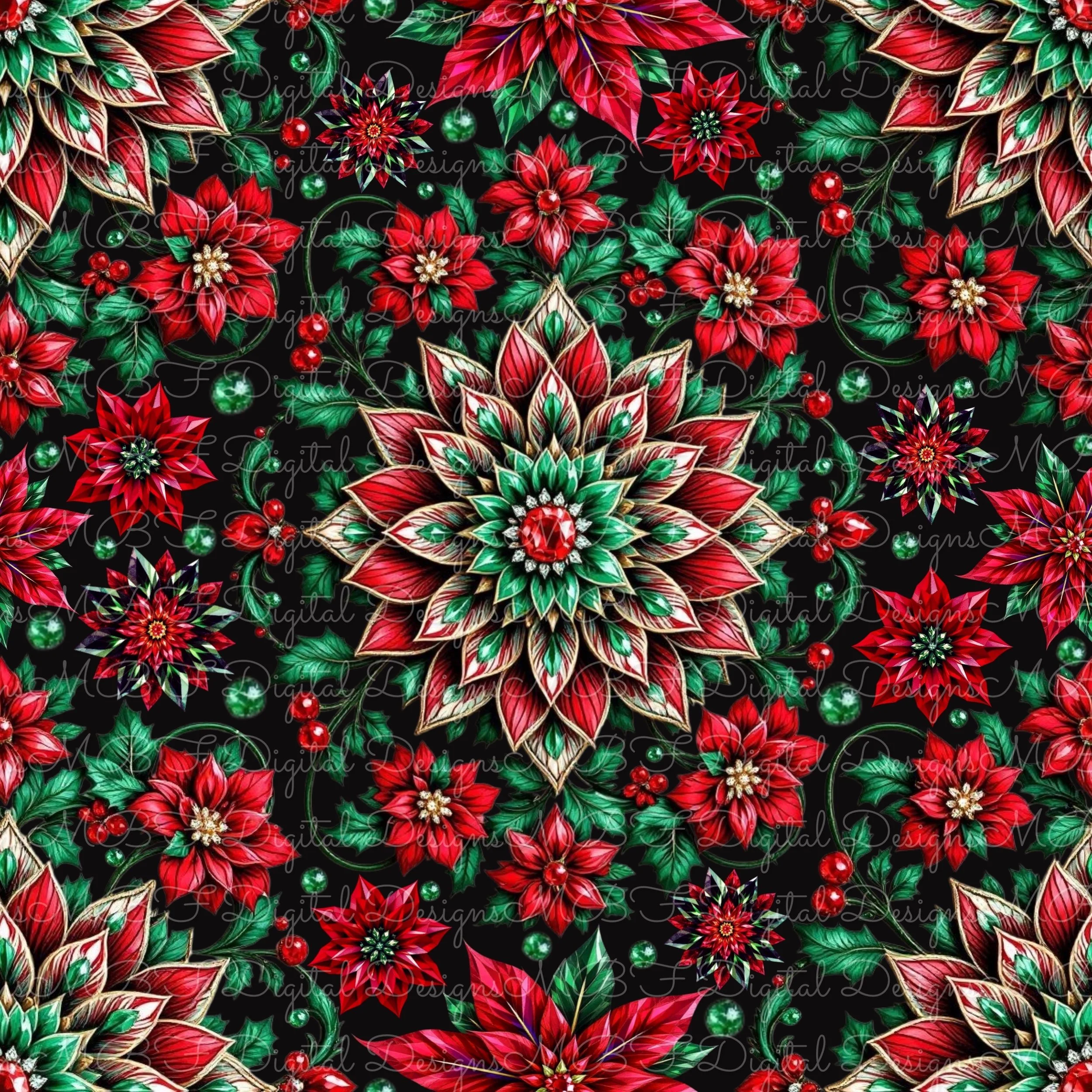 Christmas Gems (black color way)