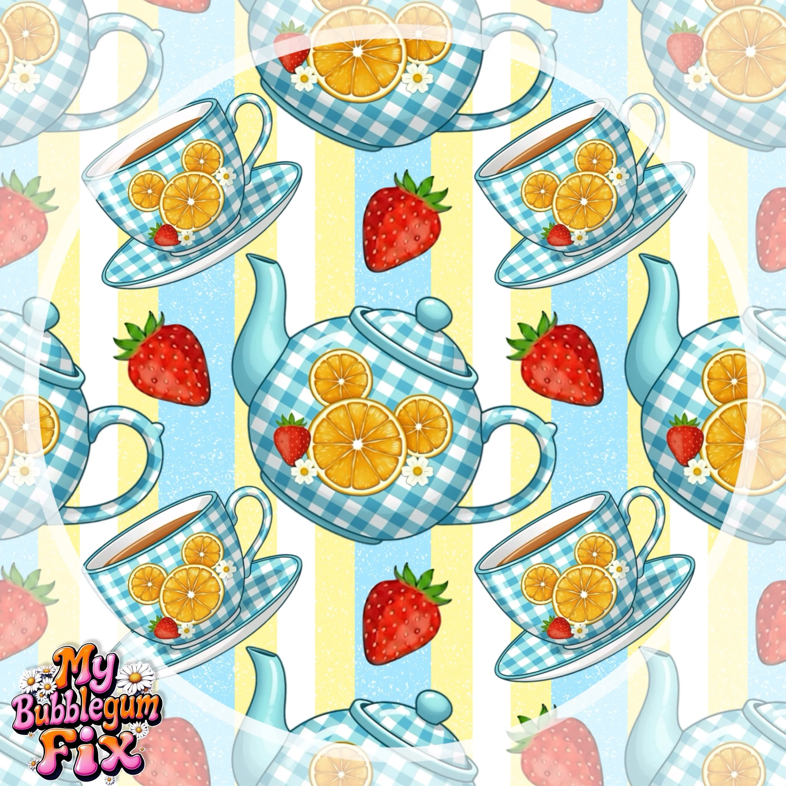 Main Street Tea Co (blue and yellow striped color way)