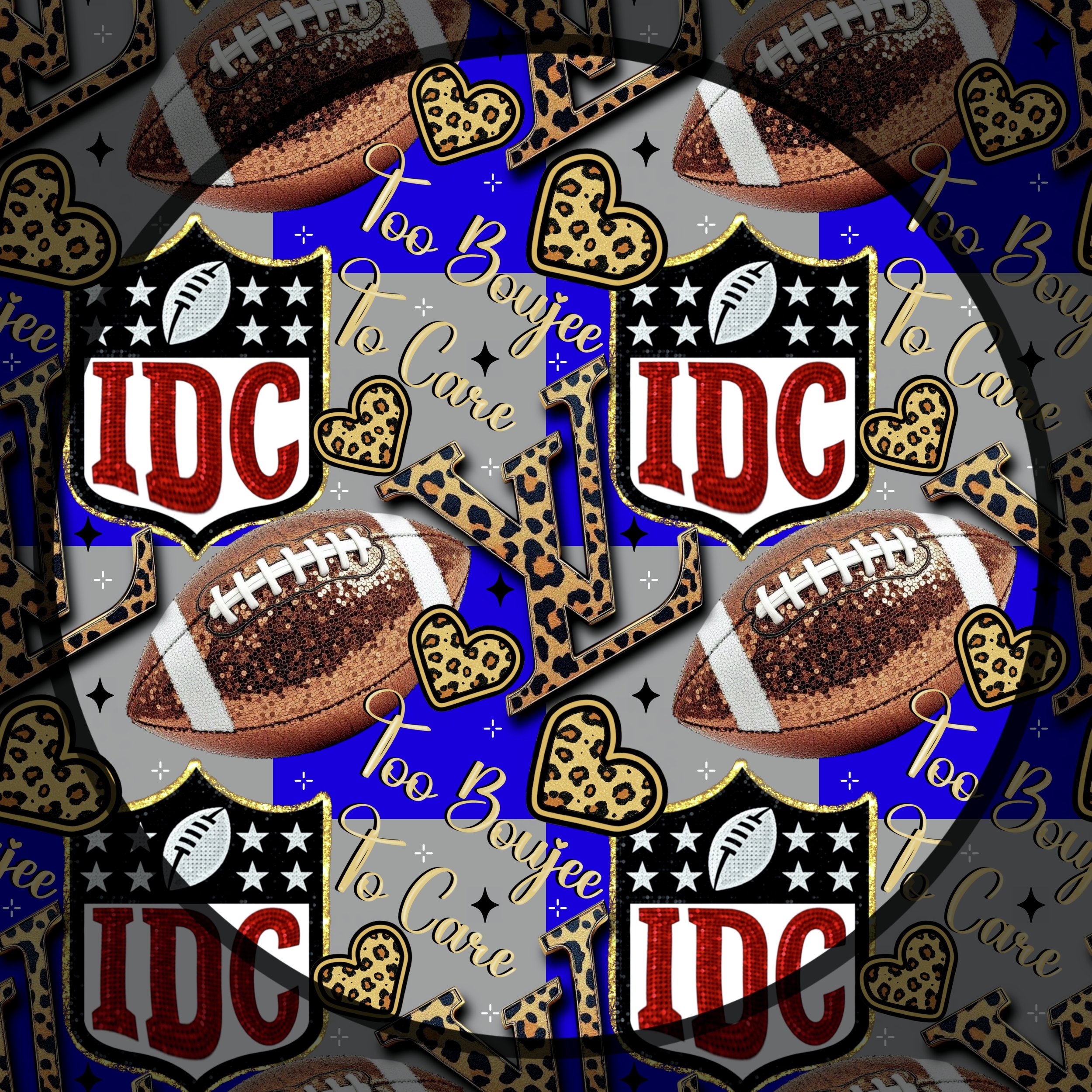 NFL Too Boujee To Care (blue and gray checked color way)