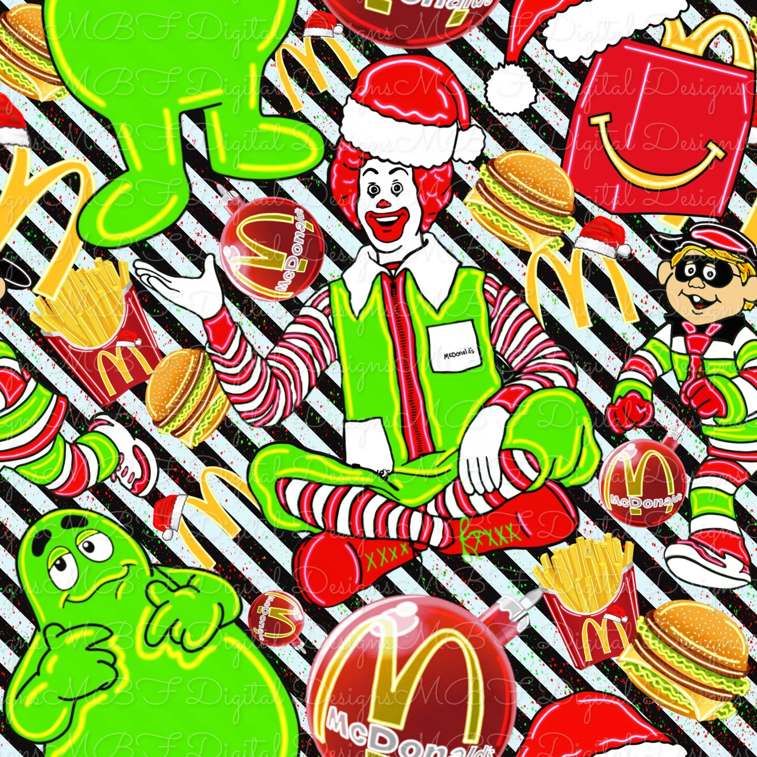 Merry McChristmas (b/w striped color way)