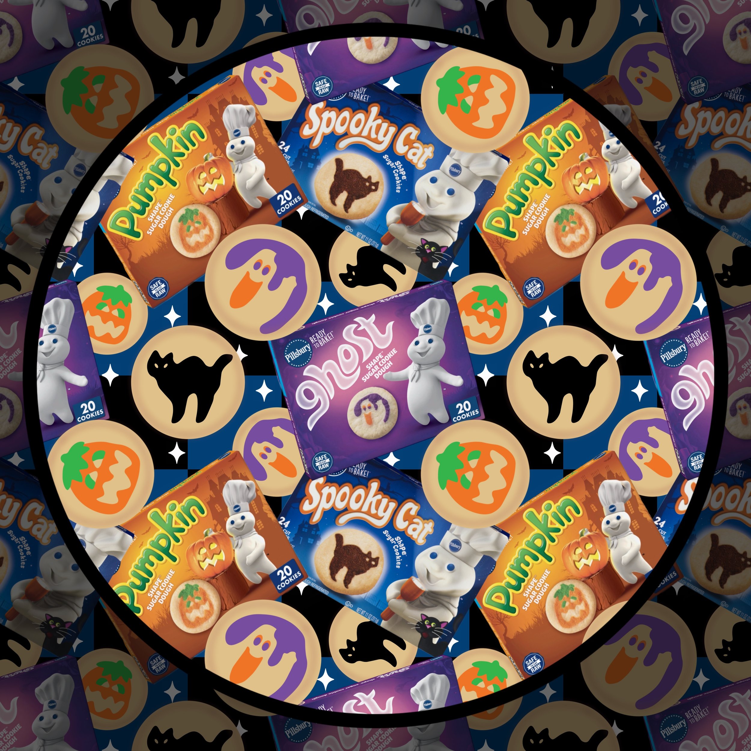 Pill-scary Cookies (black and blue checked color way)