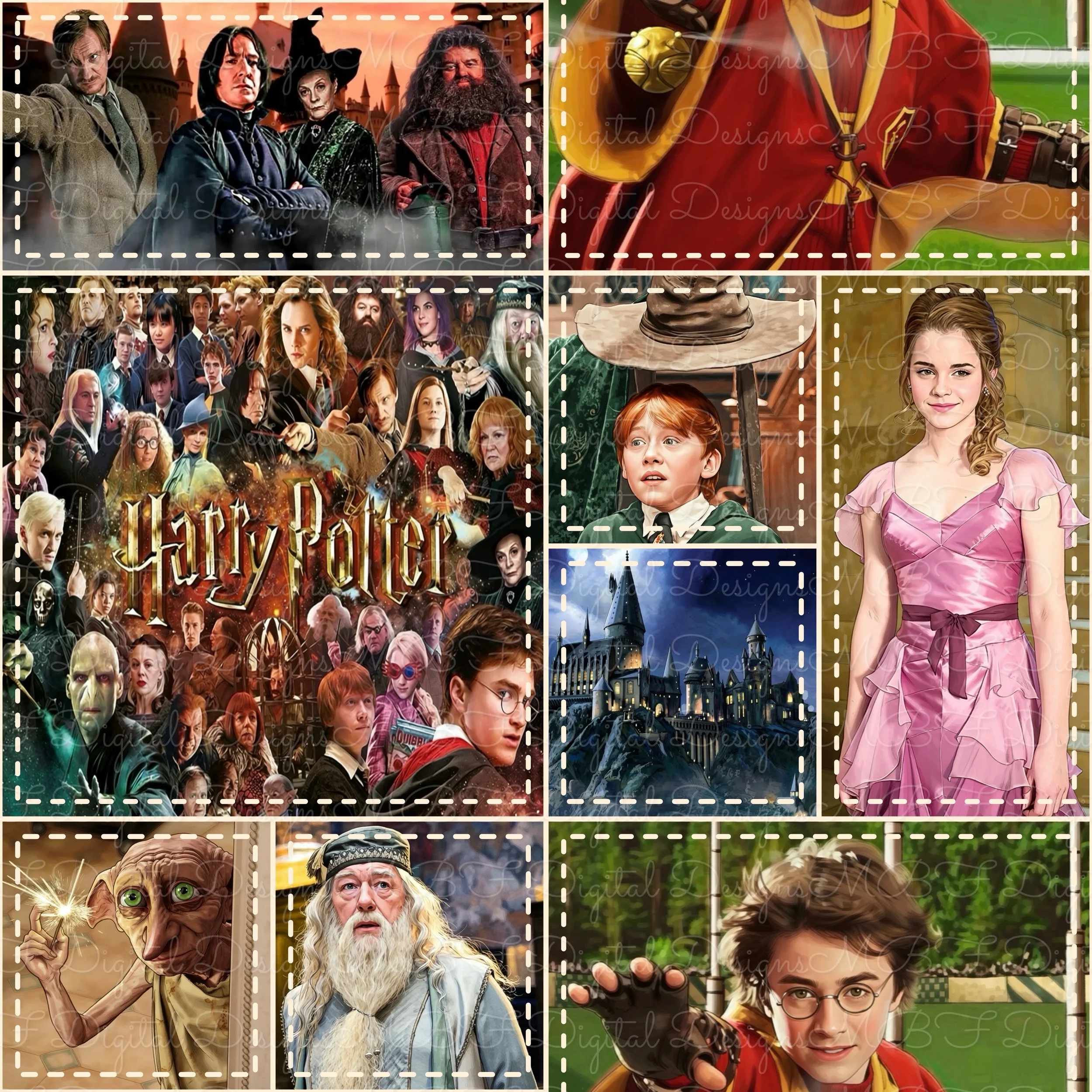 Harry Potter Patchwork (cream stitches color way)