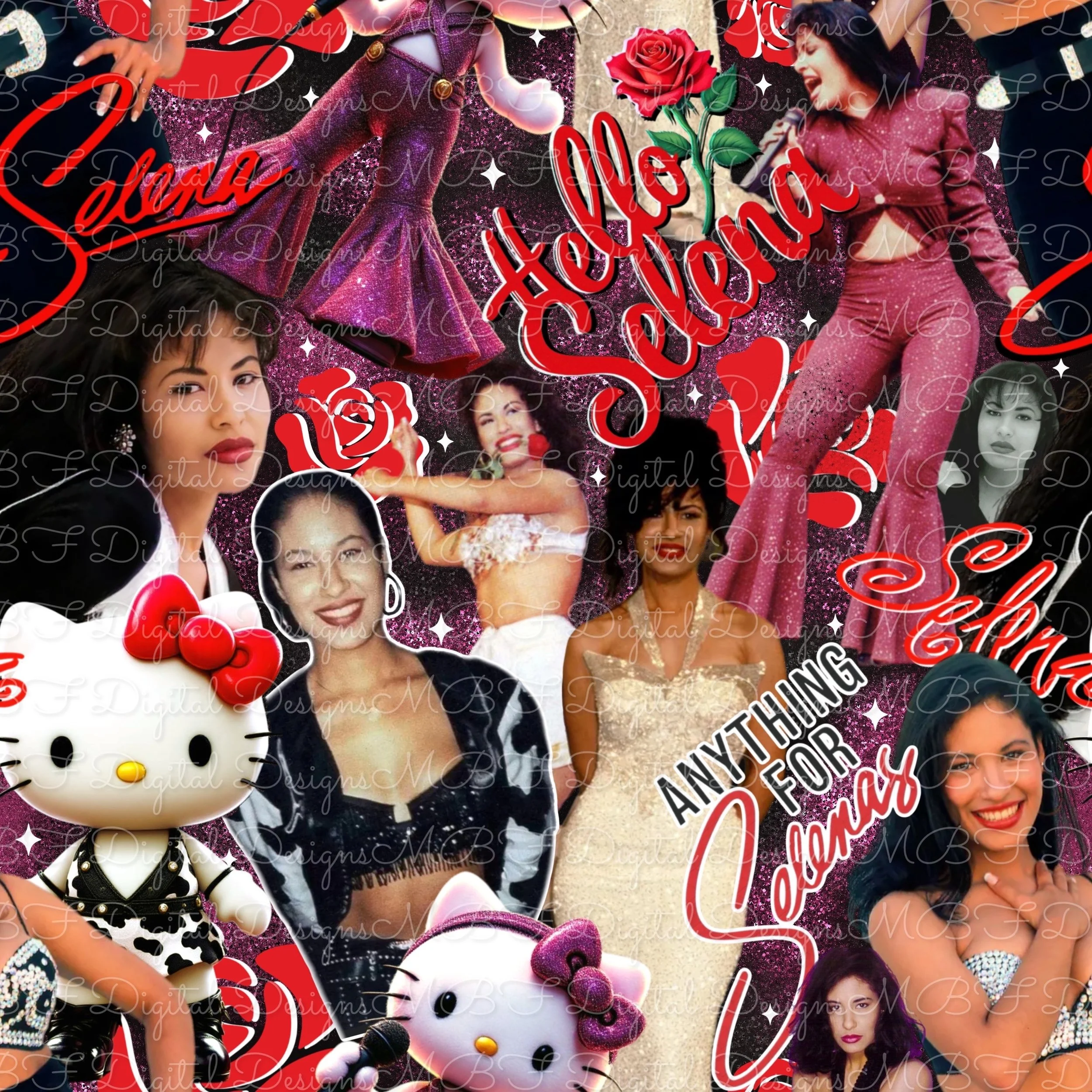 Hello Selena (raspberry sparkle color way)