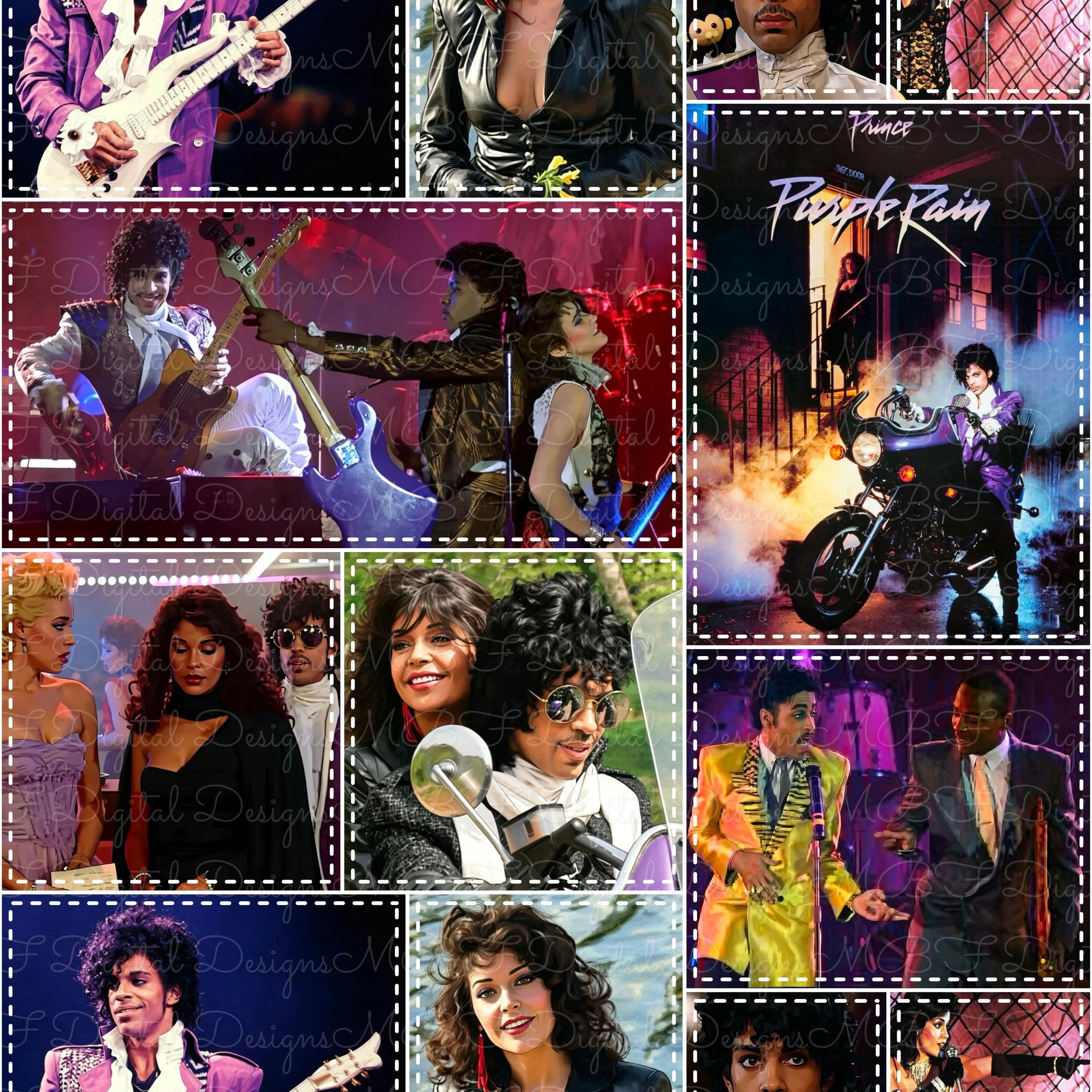 Purple Rain Patchwork (white stitches color way)