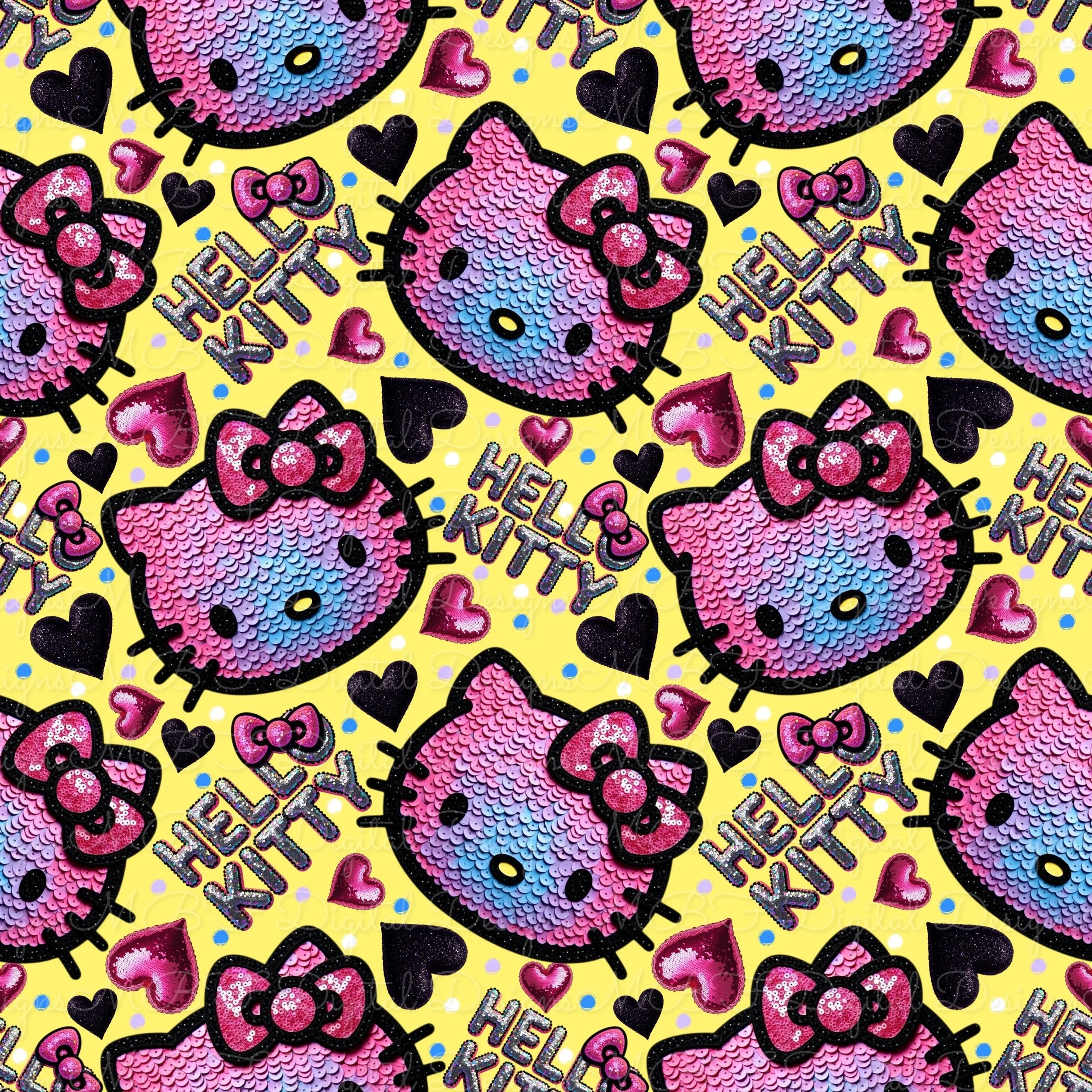 Hello Sequins (yellow with multicolored dots color way)