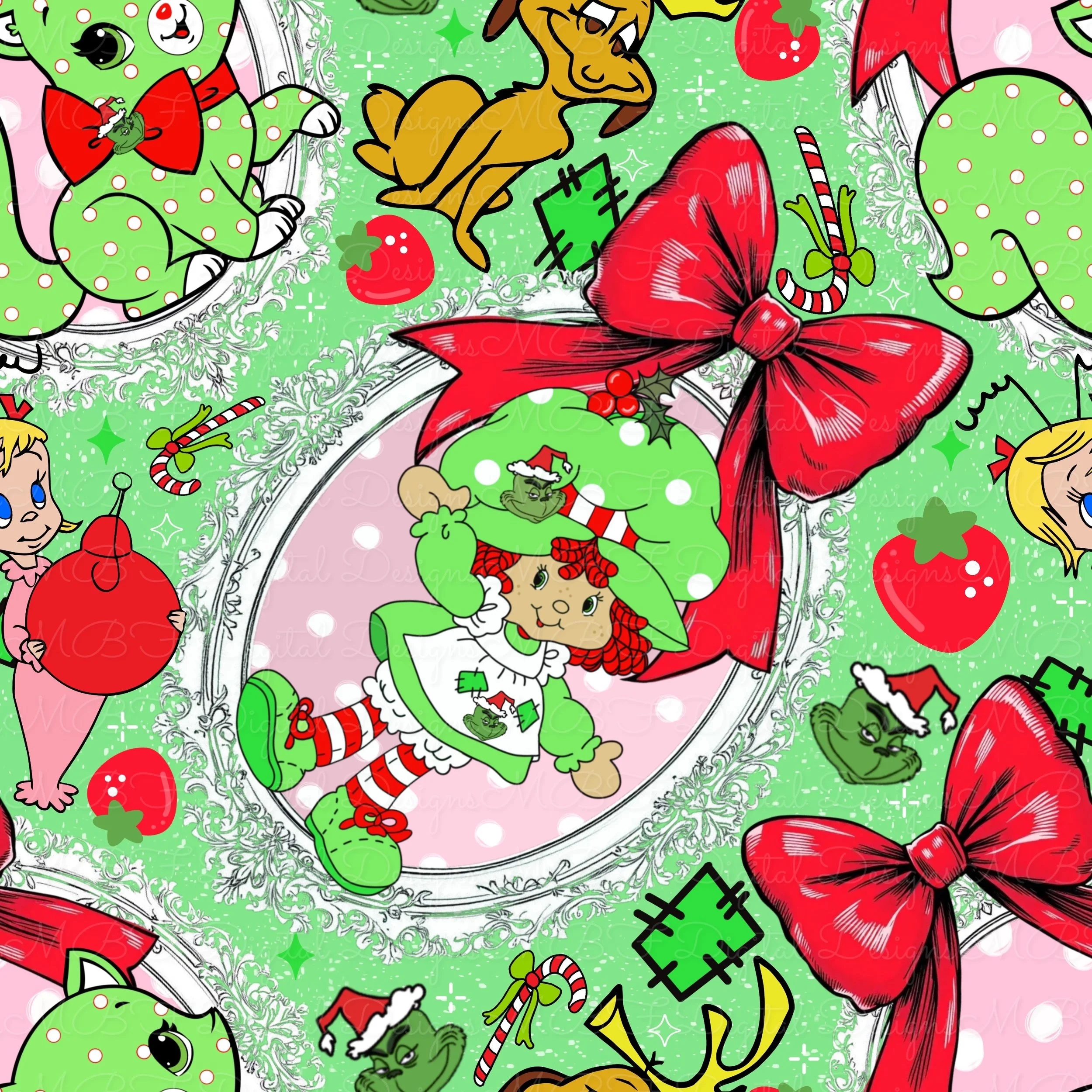 Strawberry Shortcake Meets The Grinch (jolly green color way)