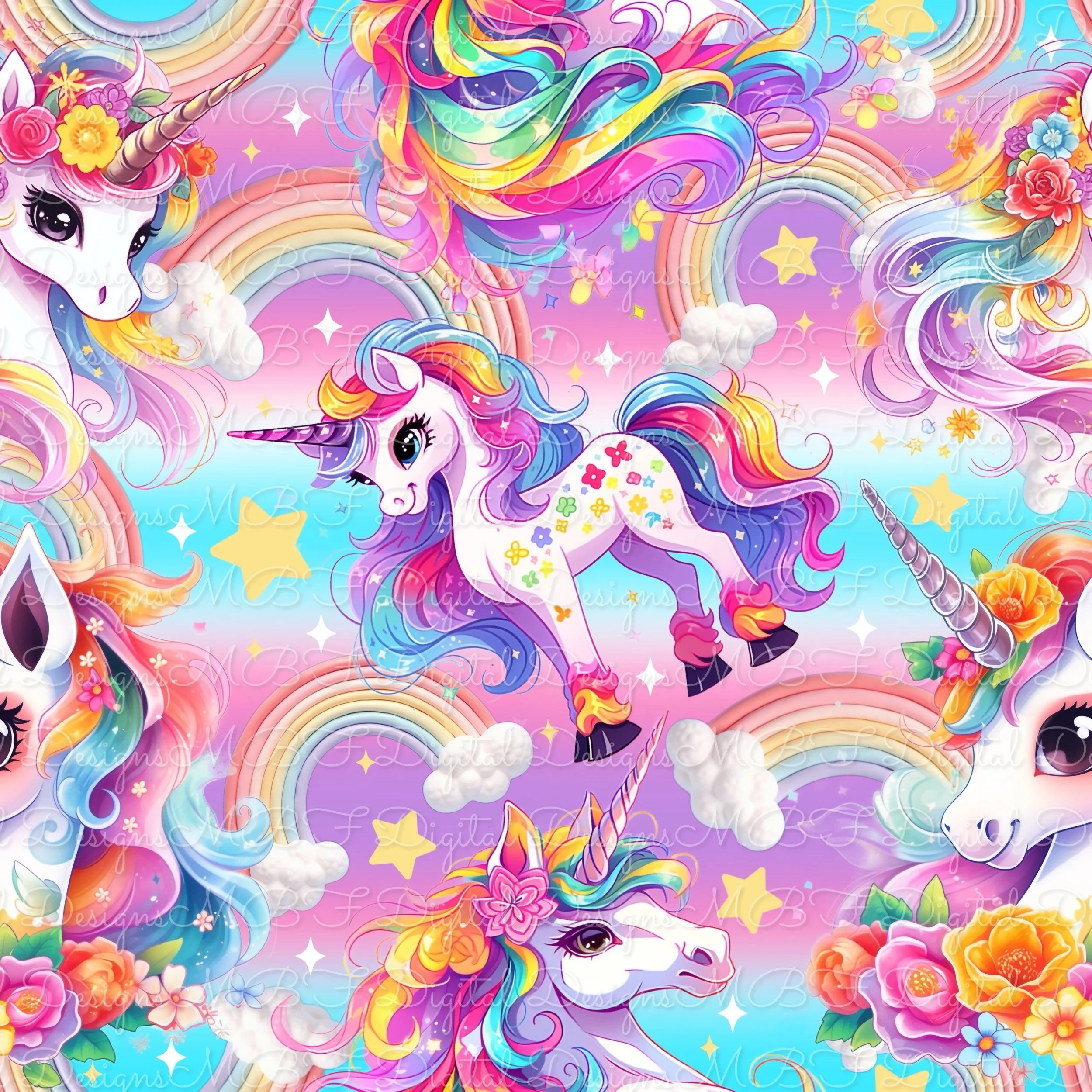 Unicorn Magic (pastel ombre color way)