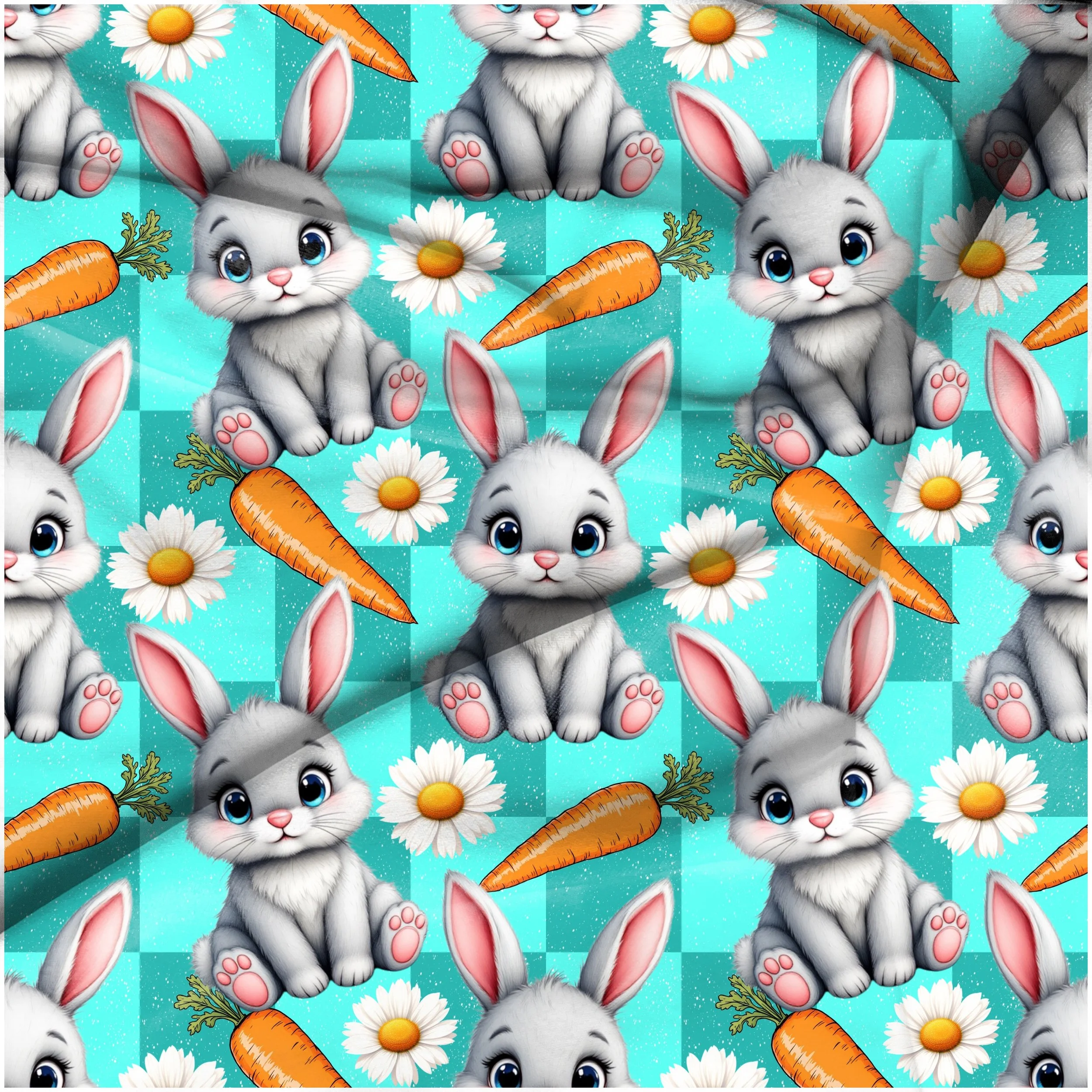 Sweet Lil Bunny (duo teal checked color way)