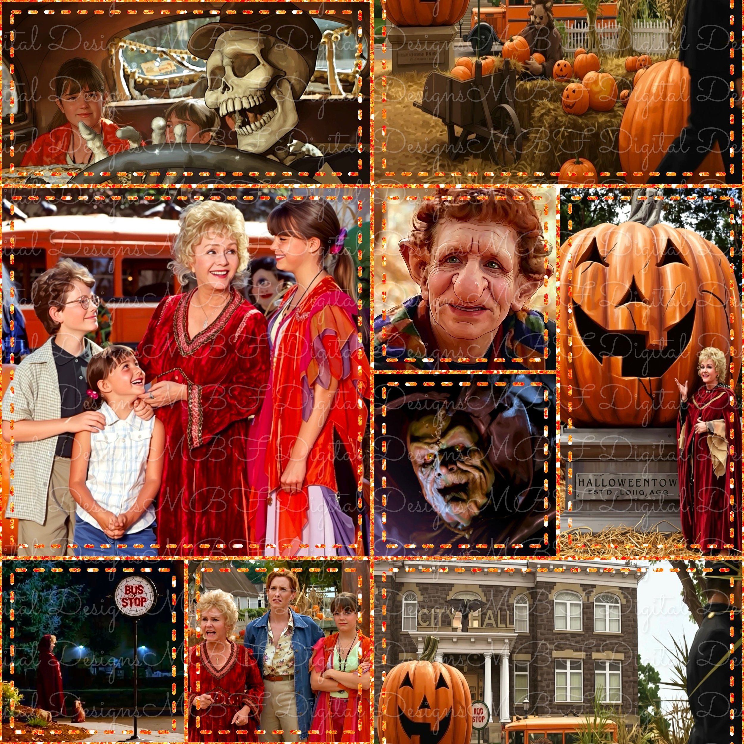 Halloweentown Patchwork (pumpkin sparkle stitches color way)