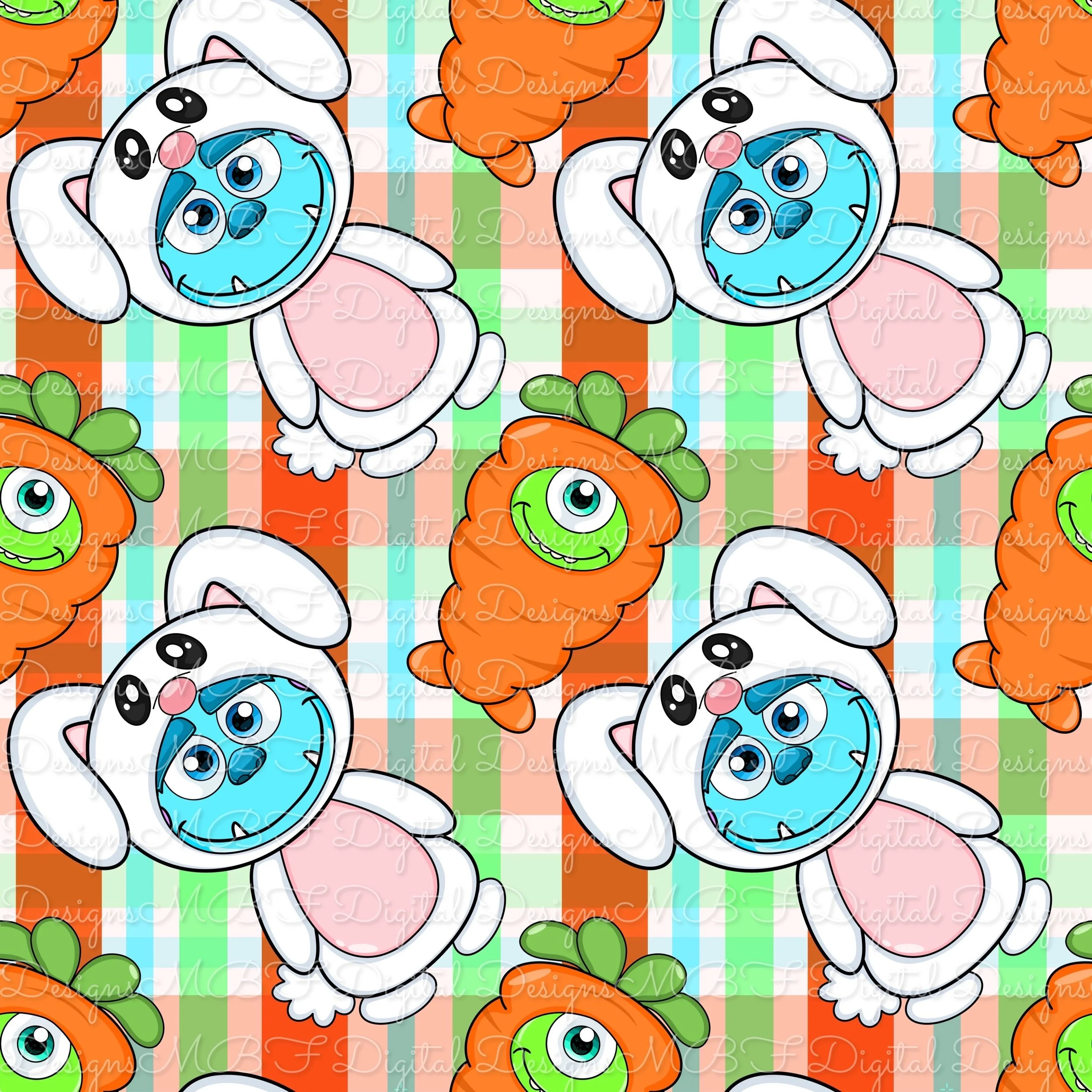 Easter Monsters Inc (multi plaid color way)
