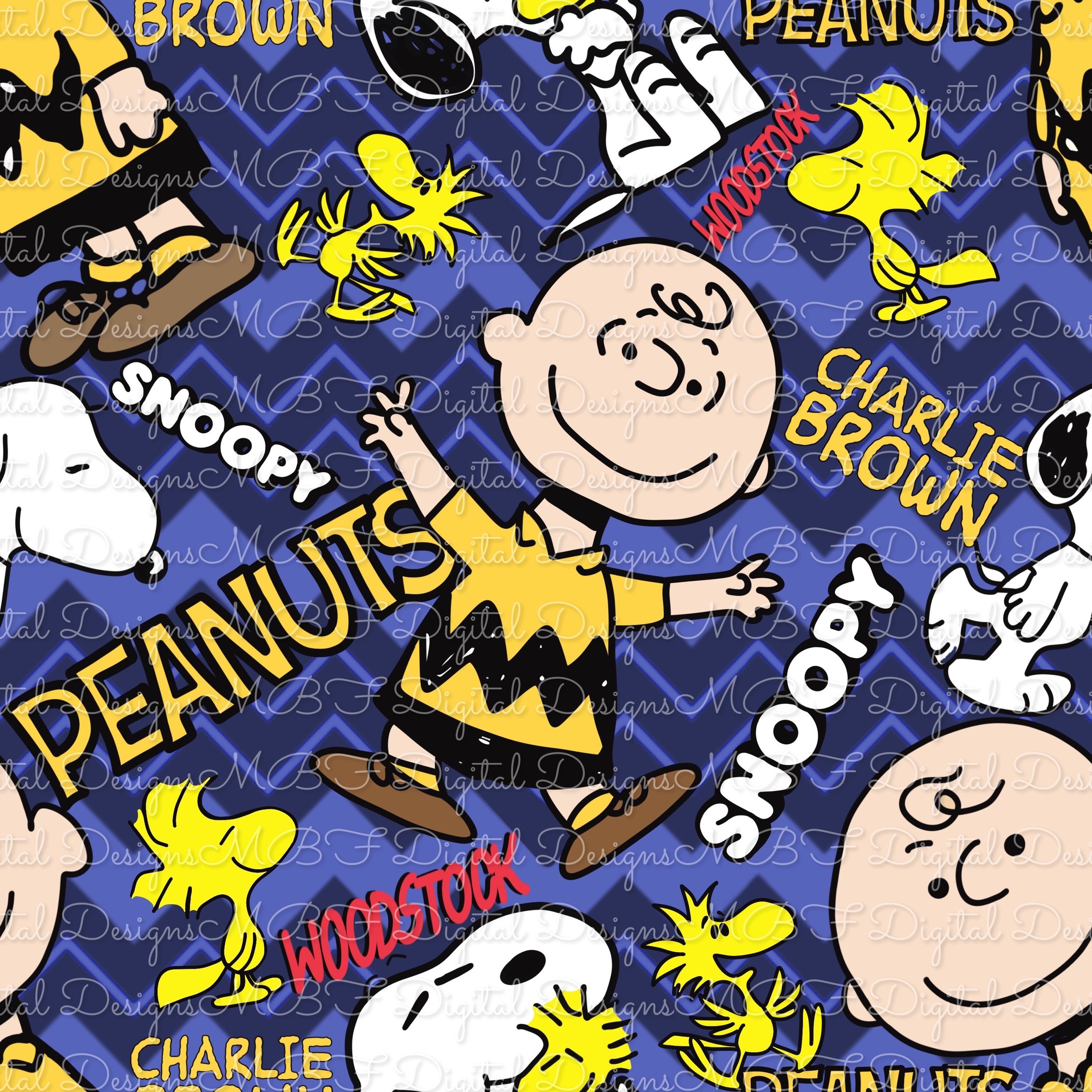 Peanuts (deep blue chevron color way)