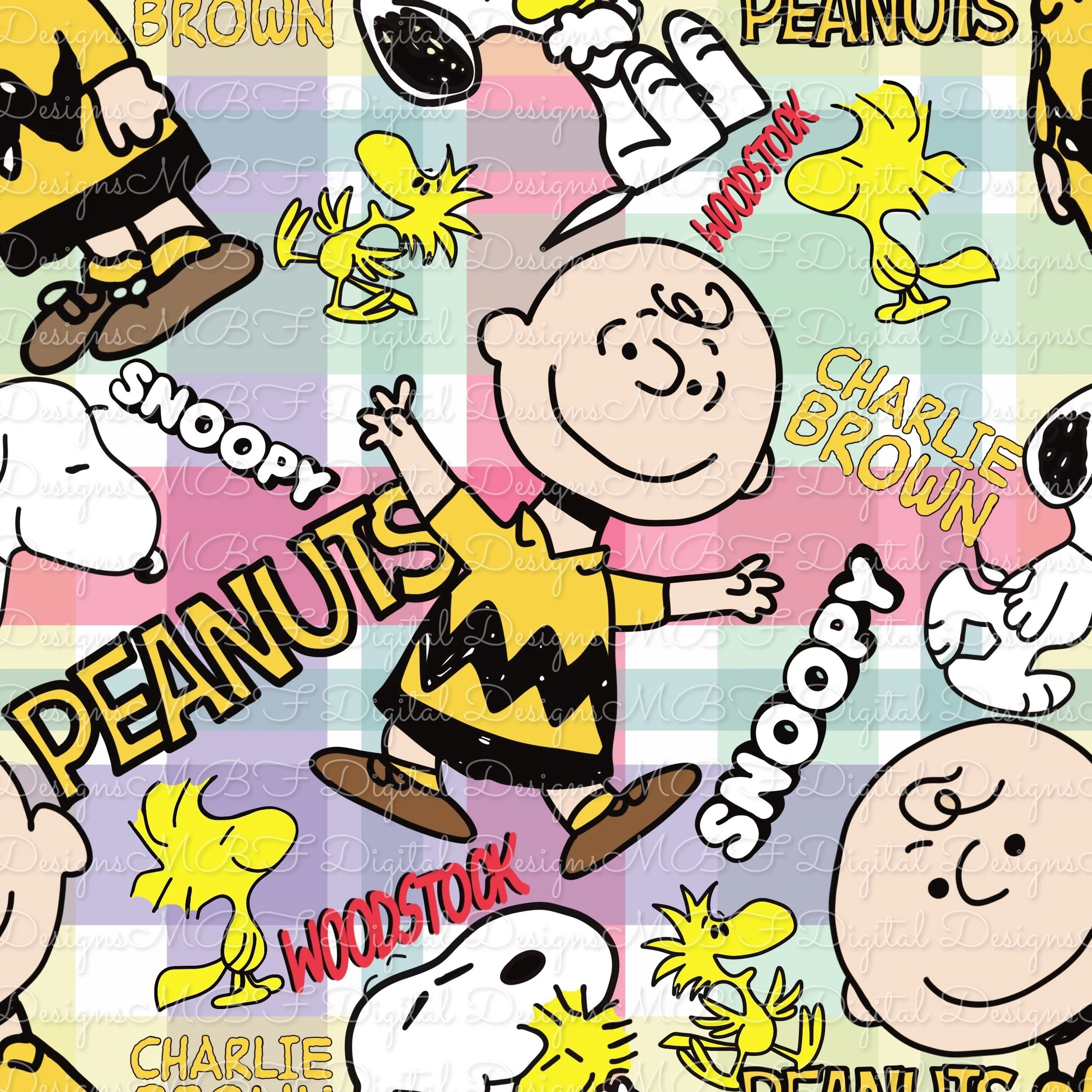 Peanuts (girlie pale spring plaid color way)