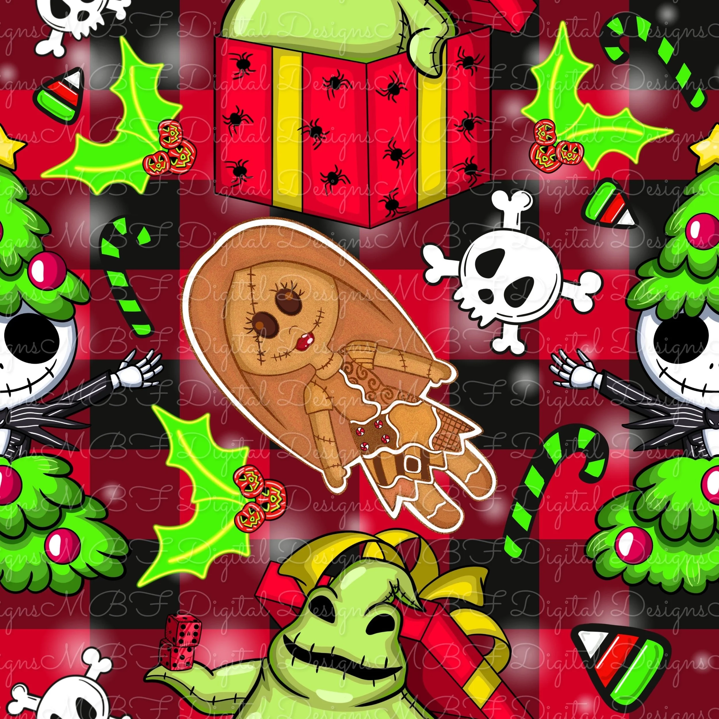 Nightmare Holidays (red/black plaid)