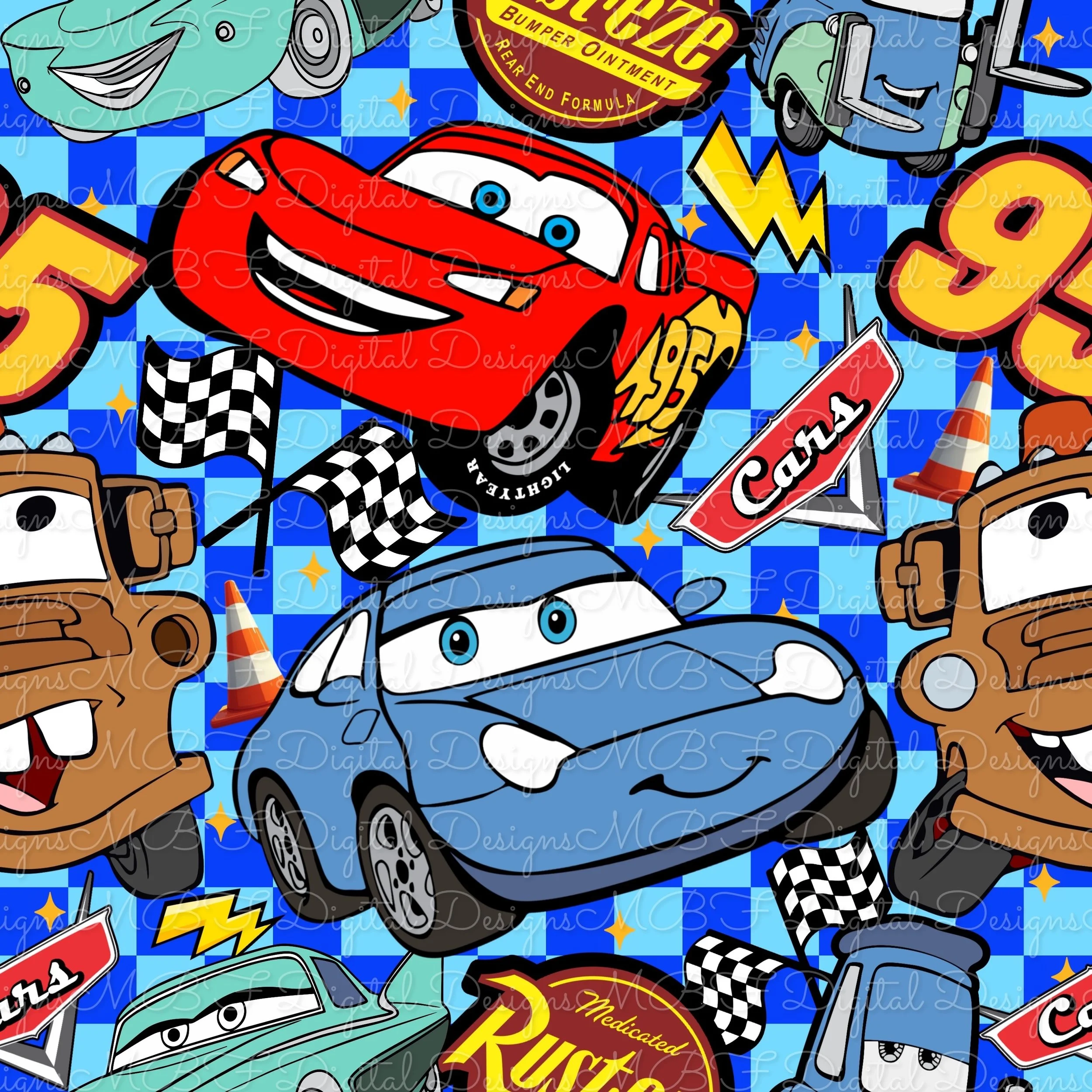 I Am Speed (bright duo blue checked color way)