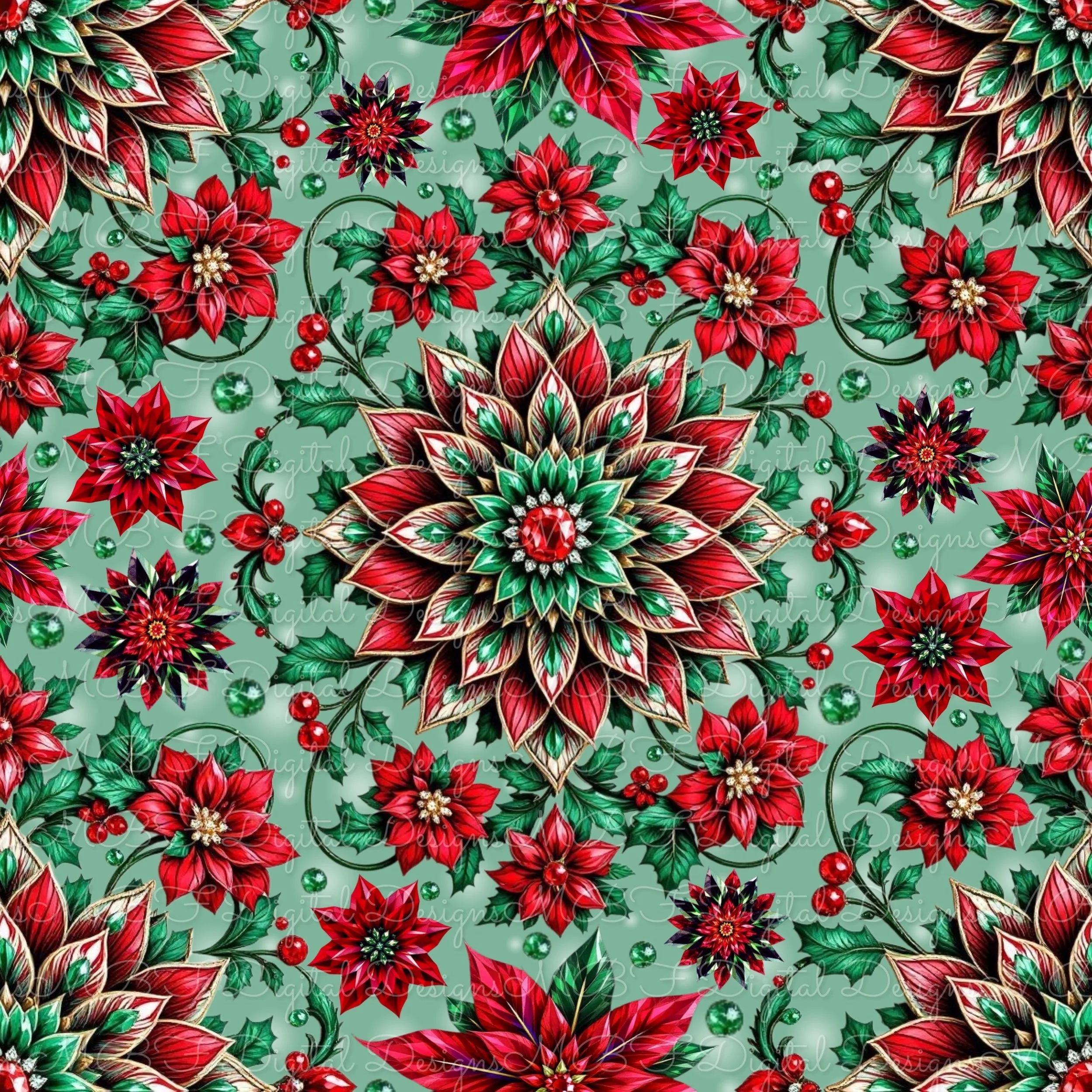 Christmas Gems (vintage green color way)