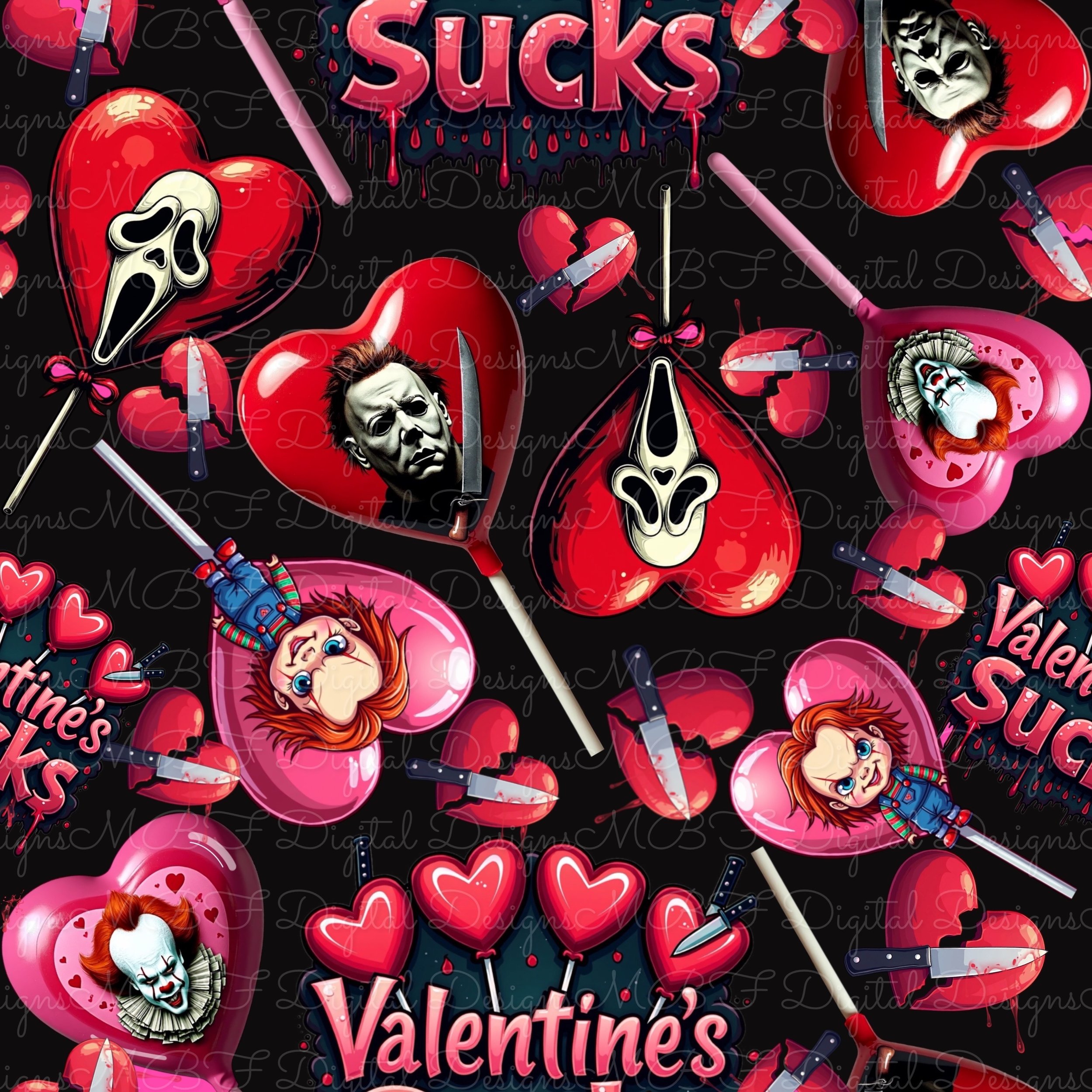 Valentines Sucks (Bold With Solid Black Color Way)